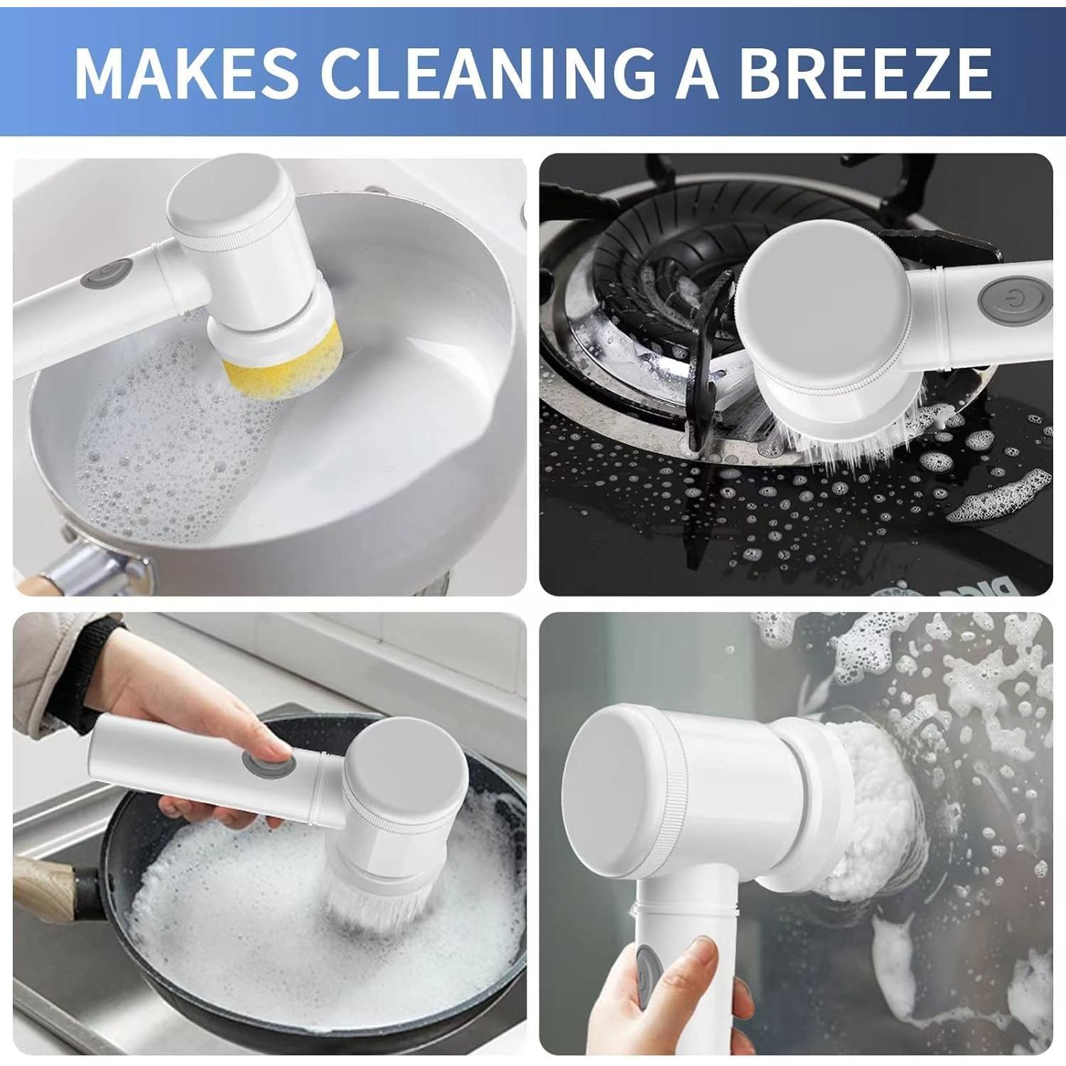 Limpiador Eléctrico de Espín HFLYJPYW con 6 Cepillos Reemplazables