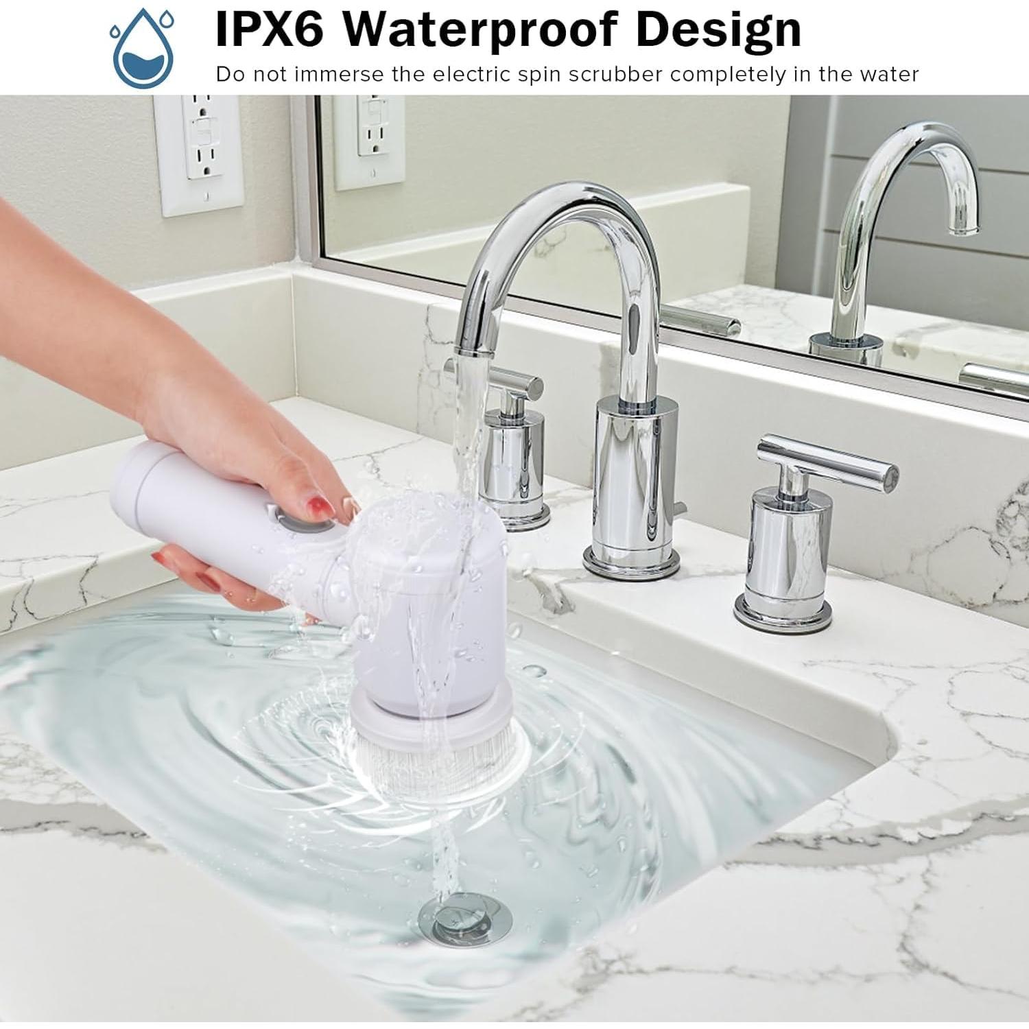 Limpiador Eléctrico de Espín HFLYJPYW con 6 Cepillos Reemplazables