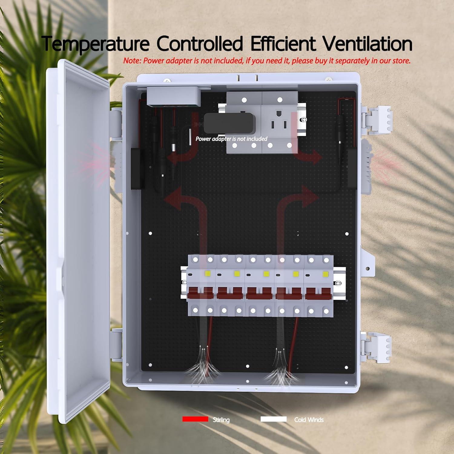 Caja Eléctrica Exterior Akwscyby IP65 con Ventilador y Termostato