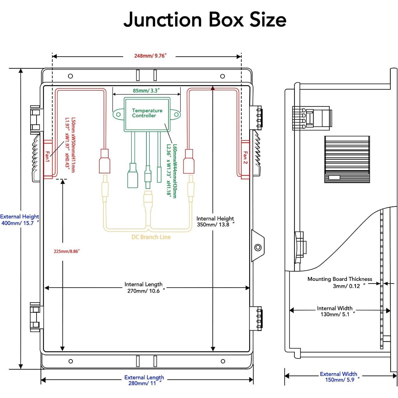 Caja Eléctrica Exterior Akwscyby IP65 con Ventilador y Termostato
