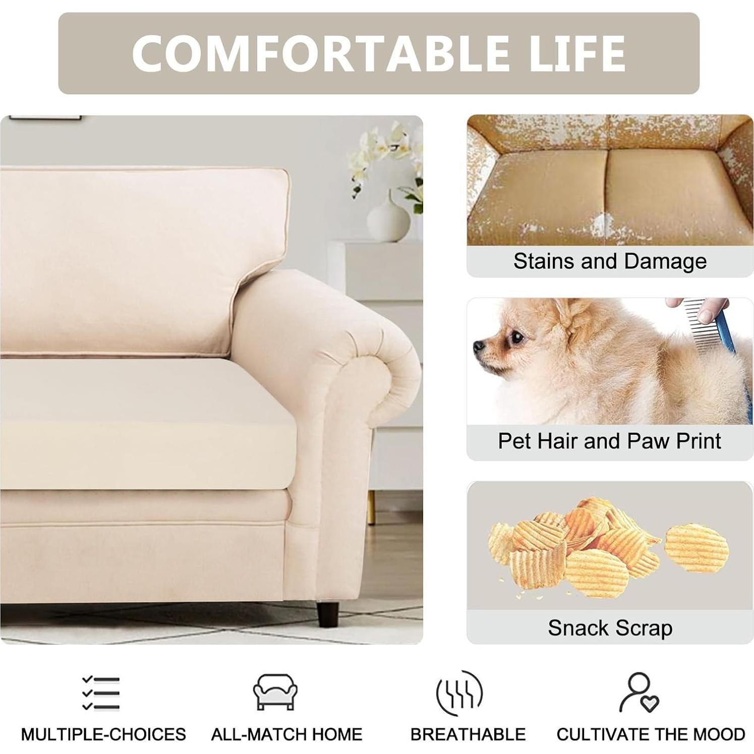 Fundas Impermeables para Cojines de Sofá SearchI 2 Piezas Beige