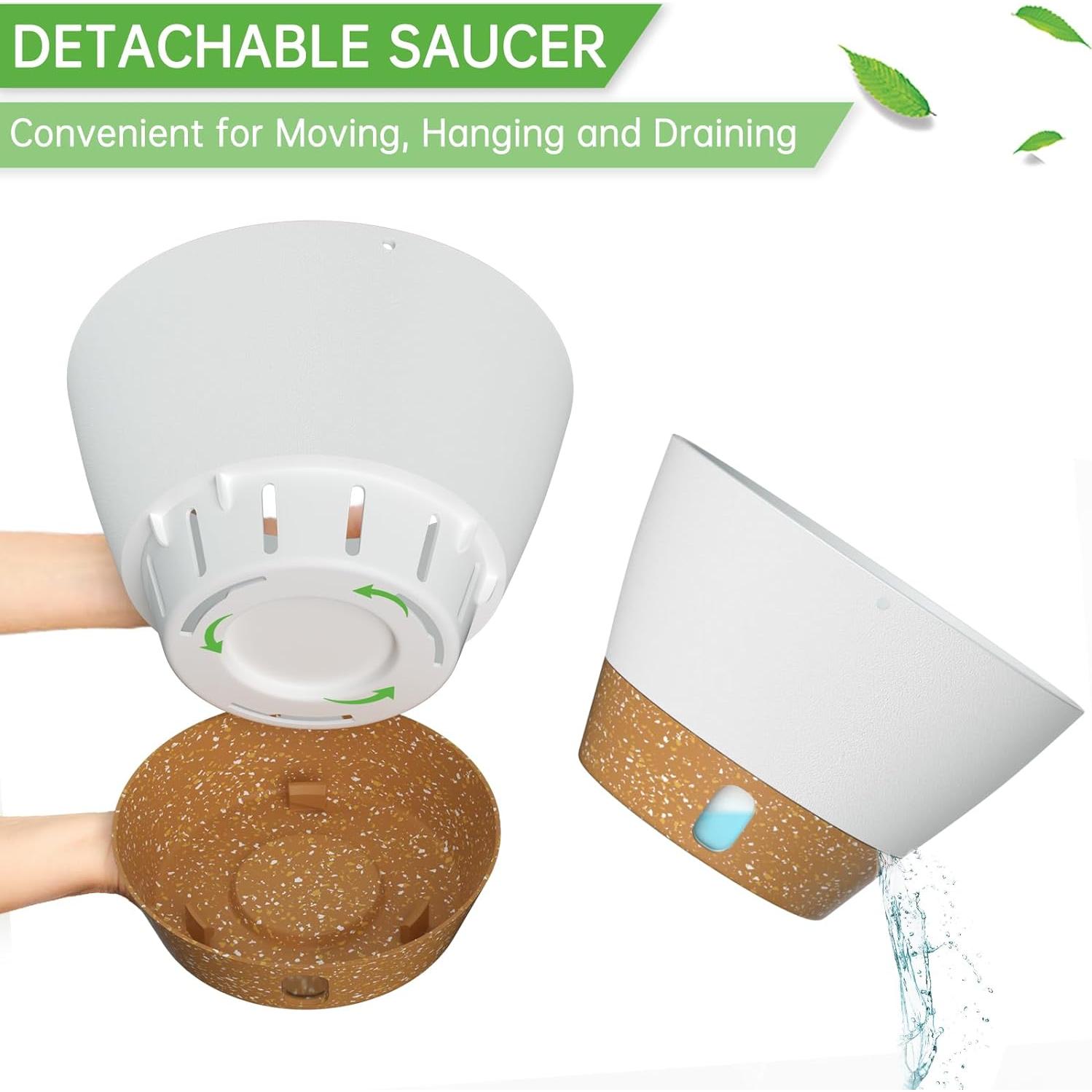 Macetas Colgantes ZMTECH Juego de 2 Autorriego 25,4 cm