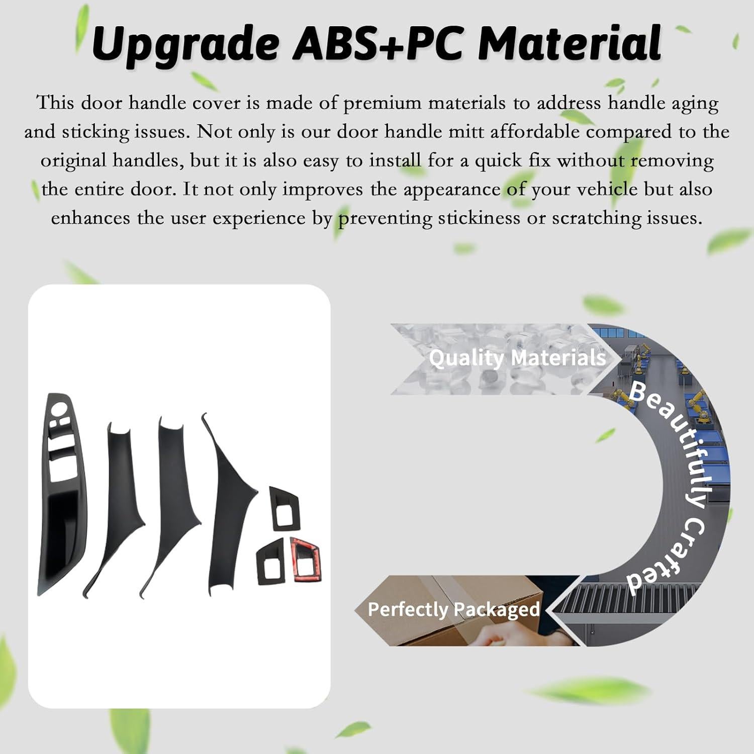 Cubierta Adhesiva Tiradores Puerta BMW Serie 5 F10 F11 7 Piezas