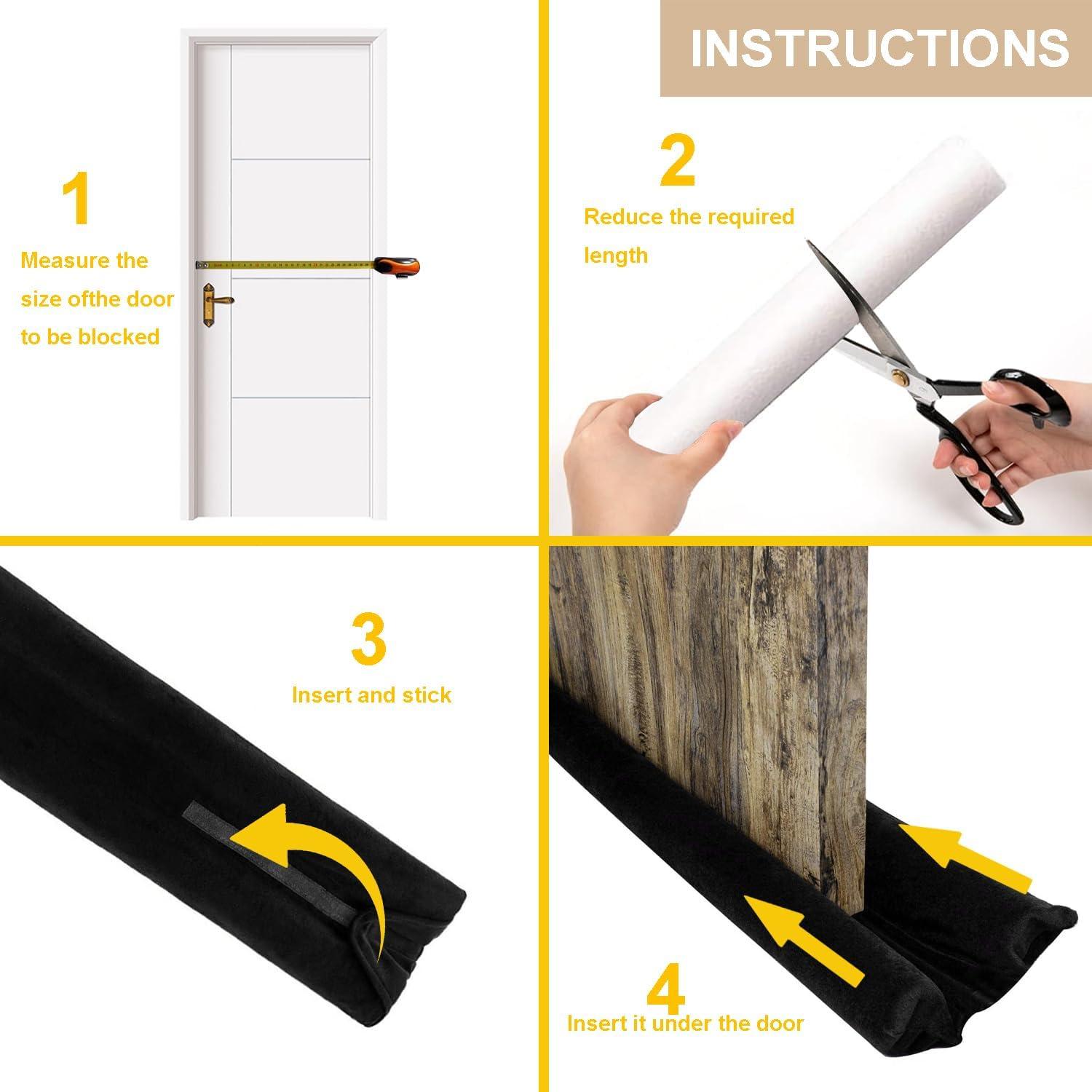 Tapón para Corrientes de Aire DARALIS 91 cm Ajustable Negro