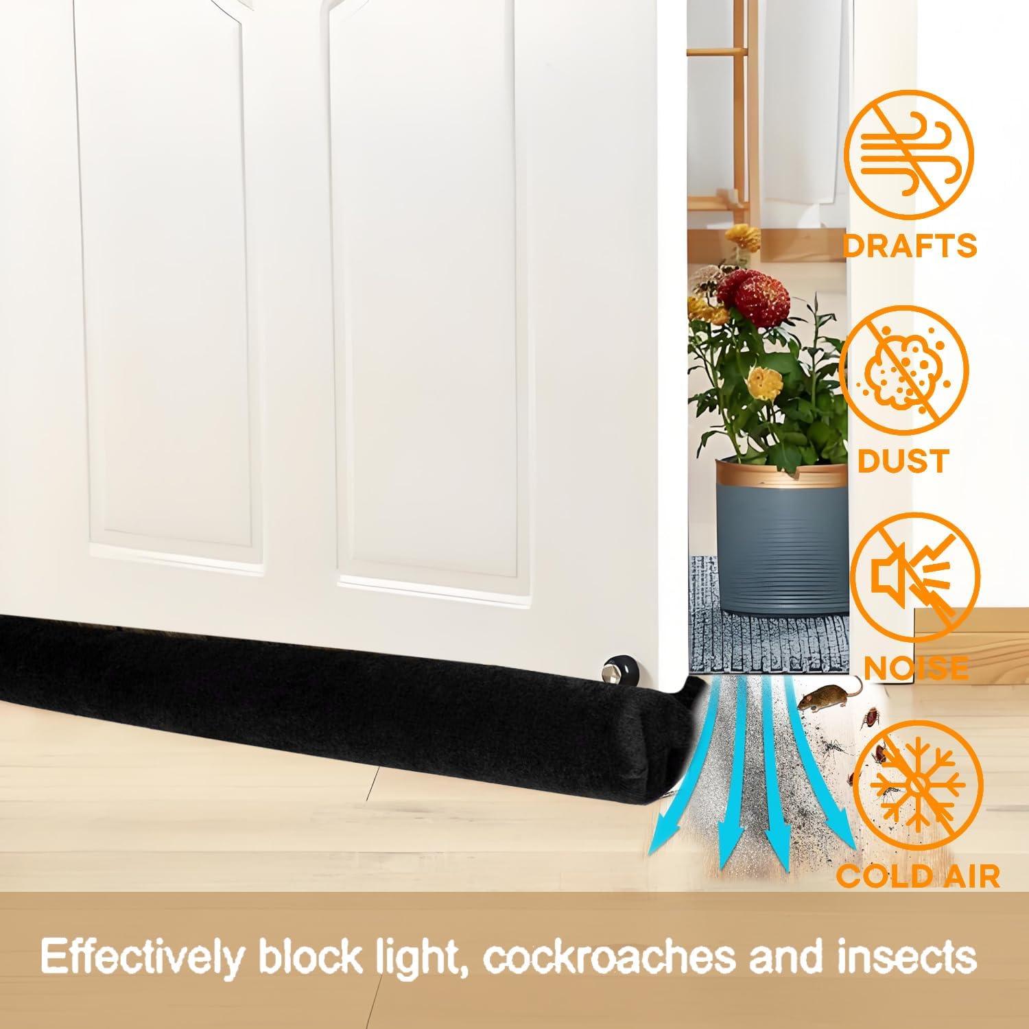 Tapón para Corrientes de Aire DARALIS 91 cm Ajustable Negro