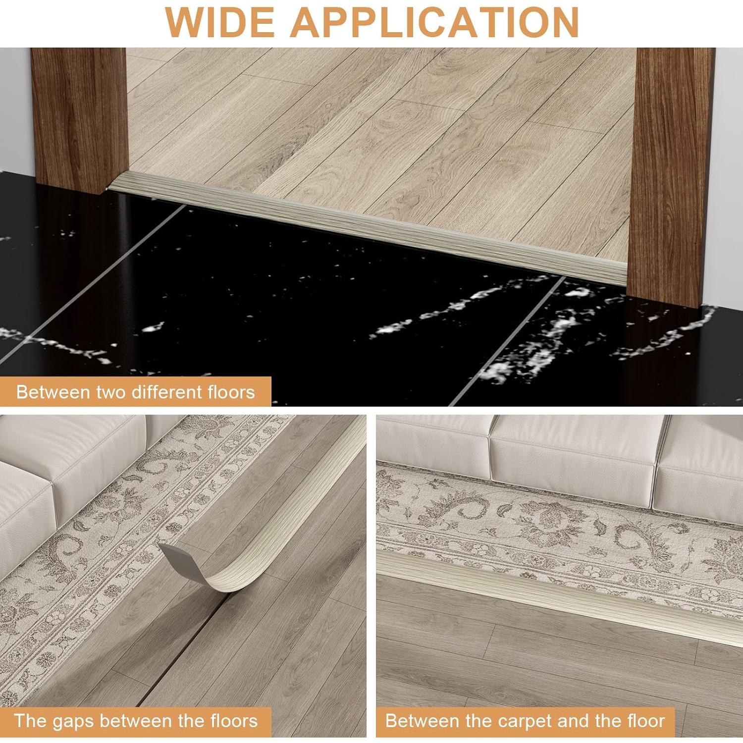 Tira de Transición de Piso Greymond 1.22m x 4cm Beige Gris