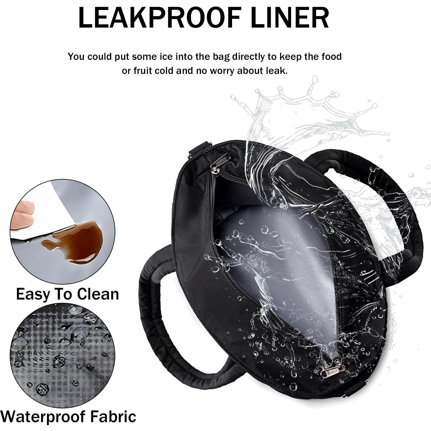 Caja de Almuerzo Aislada LOIDOU para Mujeres - Negro 9L