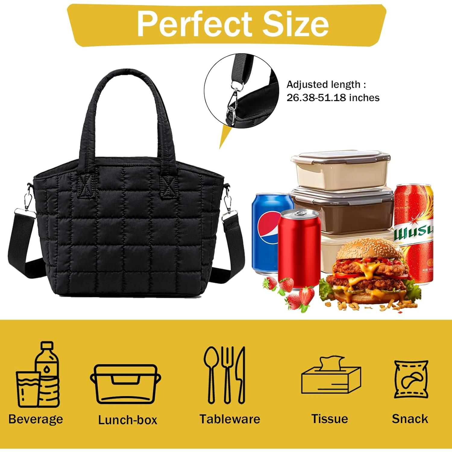 Caja de Almuerzo Aislada LOIDOU para Mujeres - Negro 9L