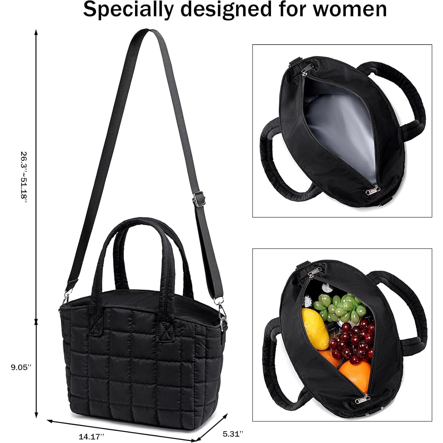 Caja de Almuerzo Aislada LOIDOU para Mujeres - Negro 9L