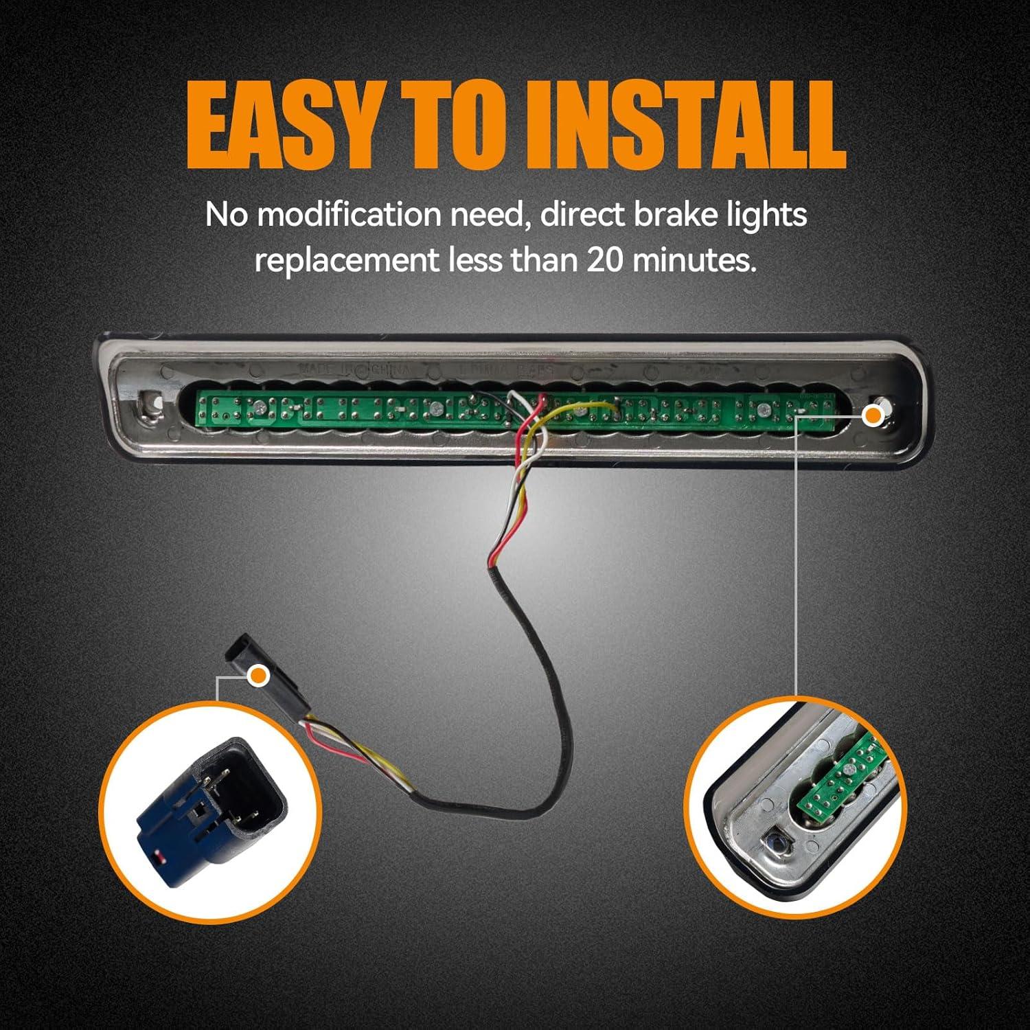 Tercera Luz de Freno LED Cxdar 1988-1999 Chevy/GMC C1500 C2500