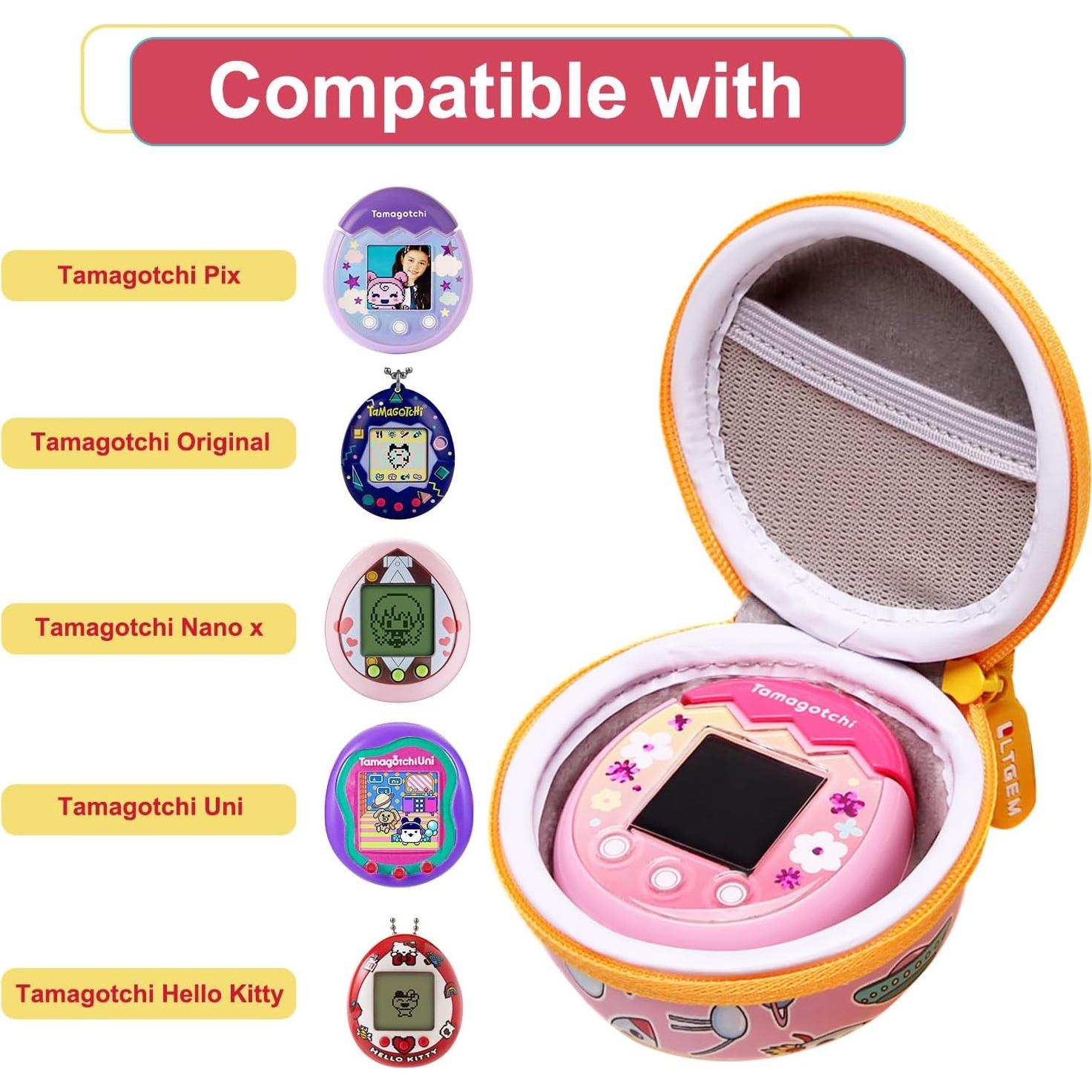 Funda LTGEM para Tamagotchi Pix Original Naranja con Correa