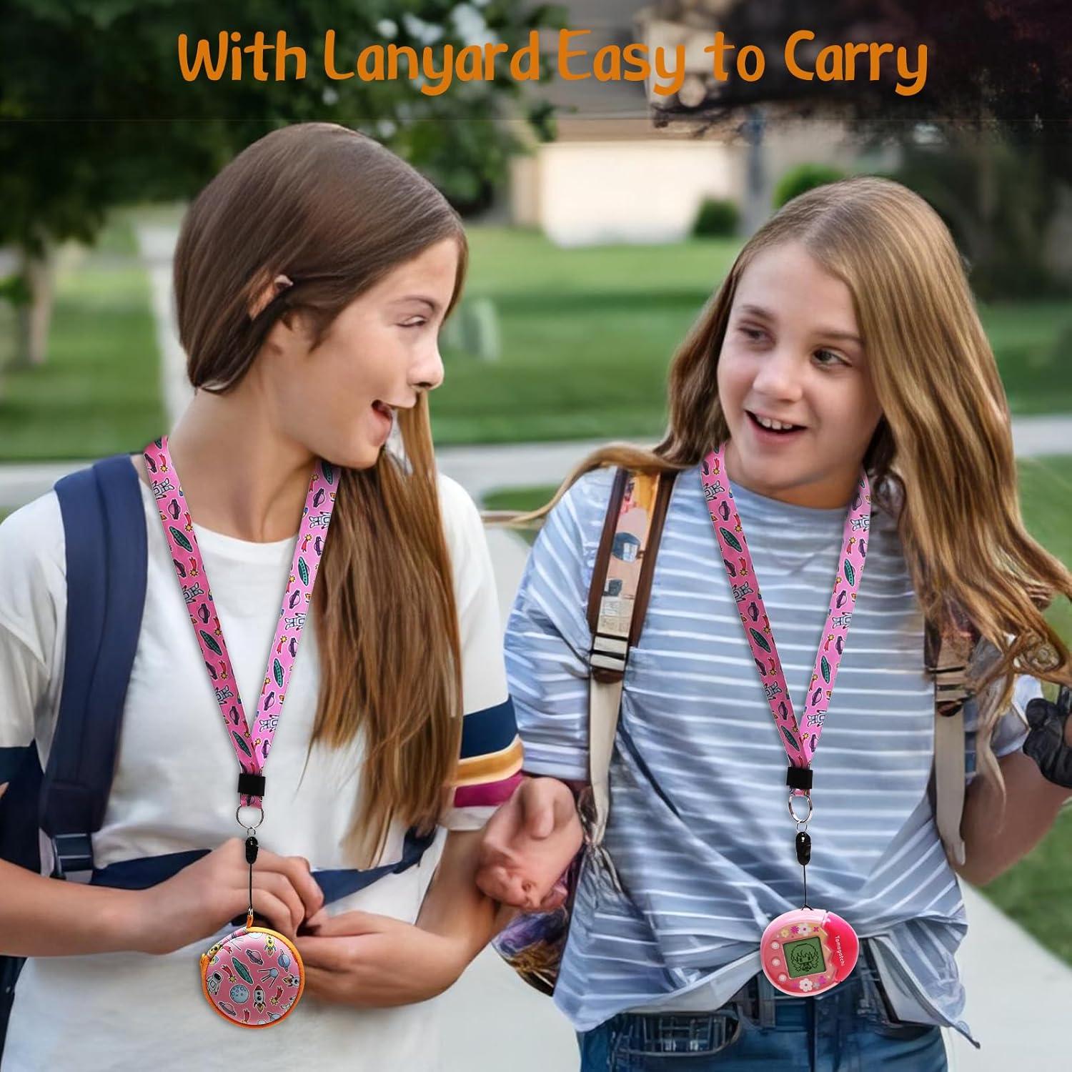 Funda LTGEM para Tamagotchi Pix Original Naranja con Correa