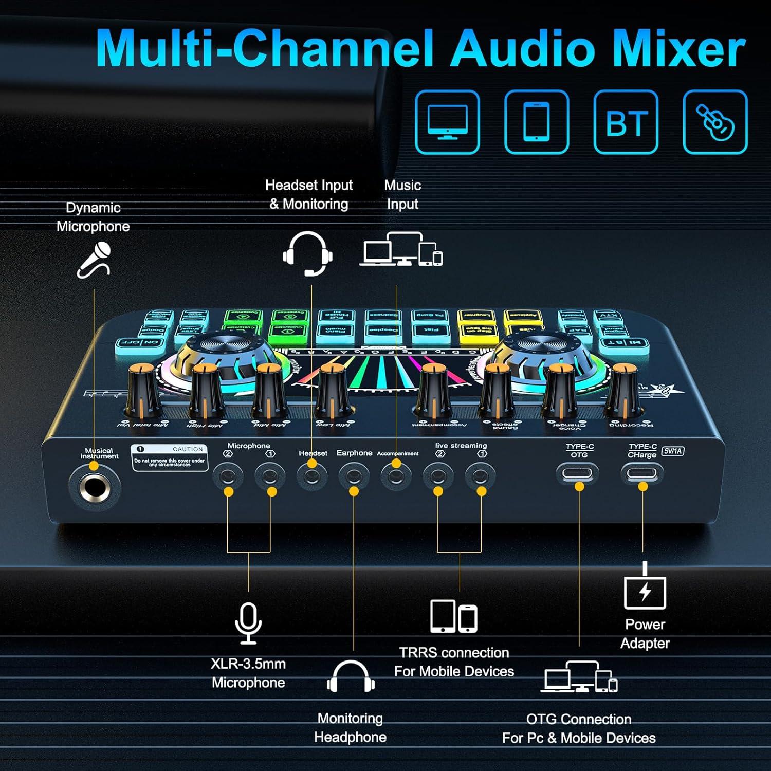 Mezclador de Audio X3 para Streaming y Podcasting
