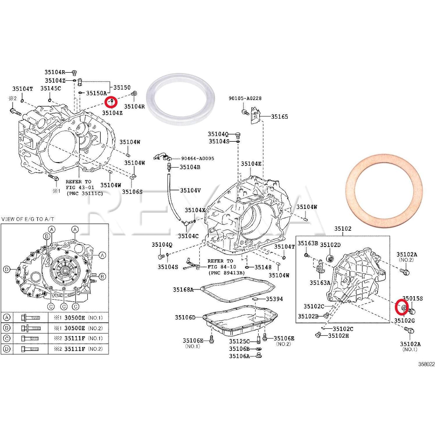 Kit de Juntas Rexka 12 Piezas para Toyota Lexus Transferencia