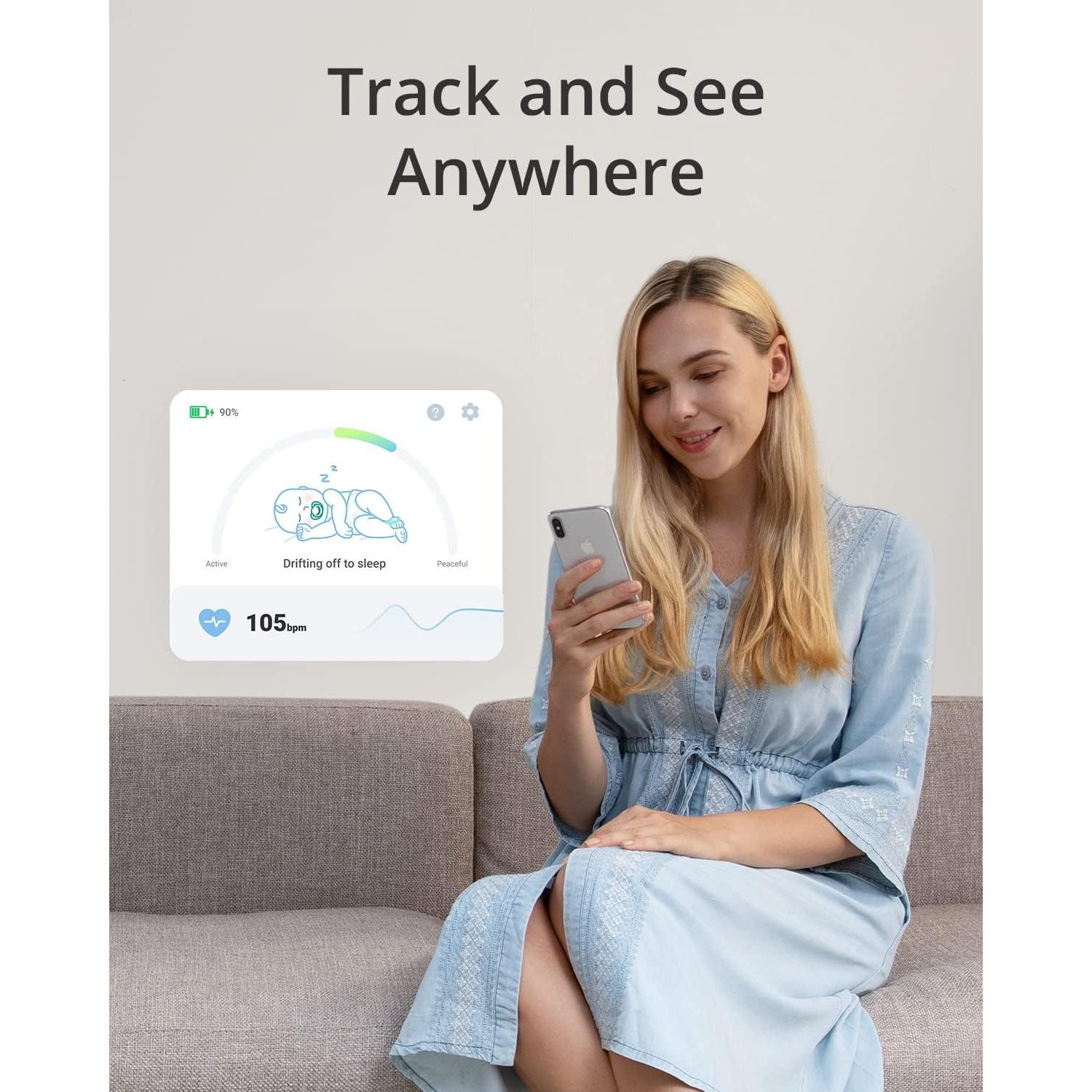 Monitor Bebé Eufy Security Smart Sock 0-18 meses Wi-Fi