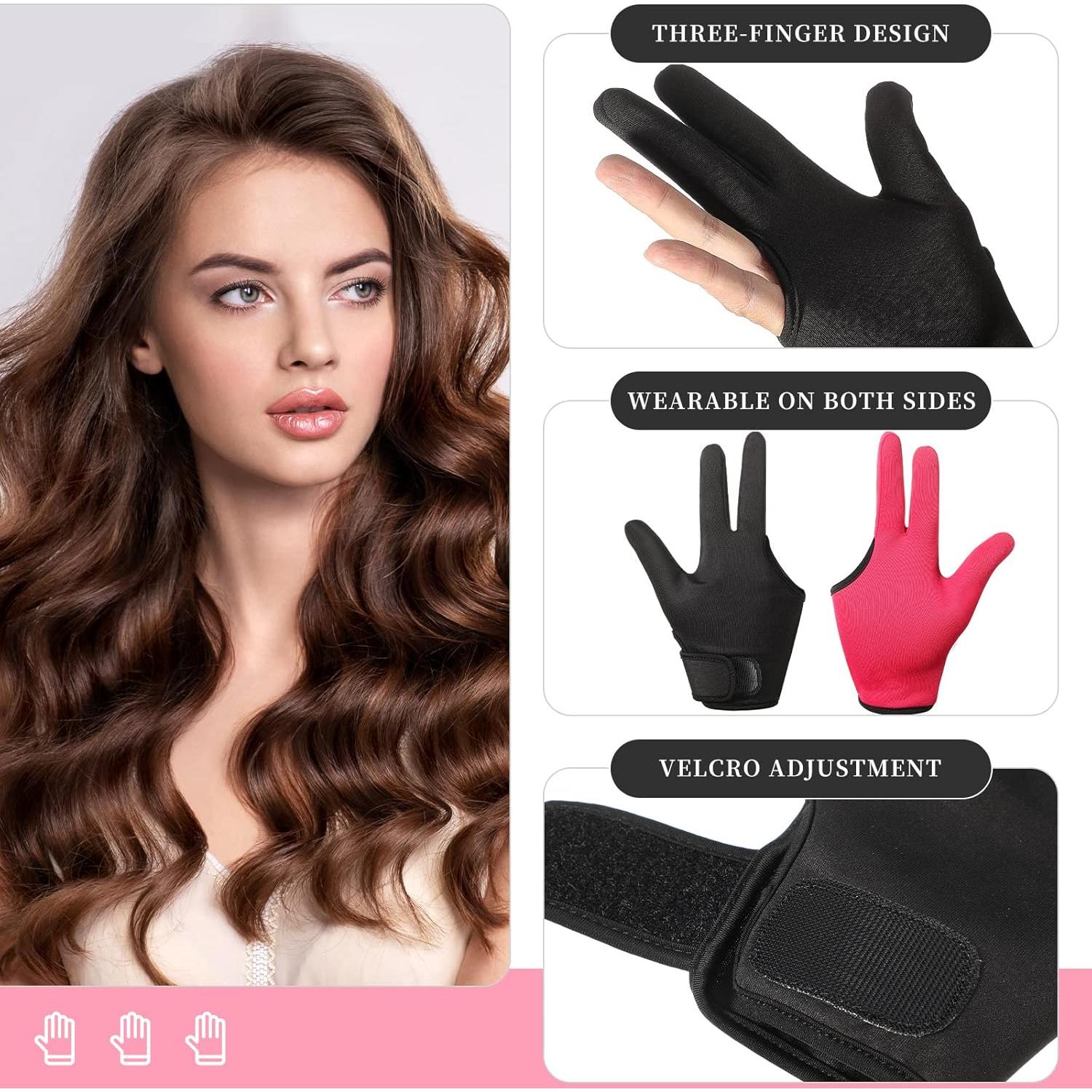 Geyoga Guantes Resistentes al Calor 3 Dedos para Estilismo