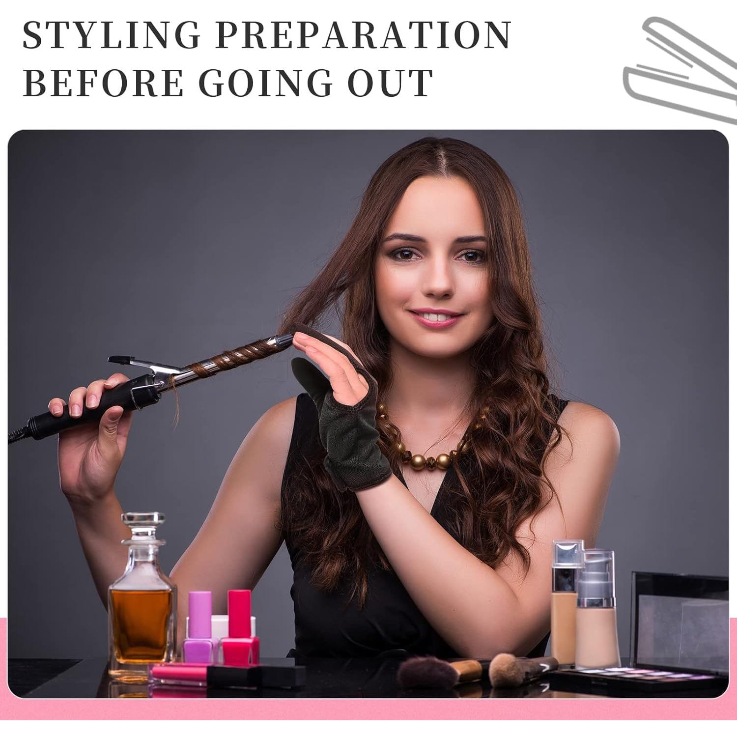 Geyoga Guantes Resistentes al Calor 3 Dedos para Estilismo