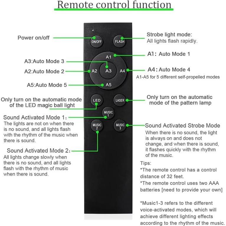 Luz de Bola de Disco LED BUCLHOZ DMX512 Activada por Sonido