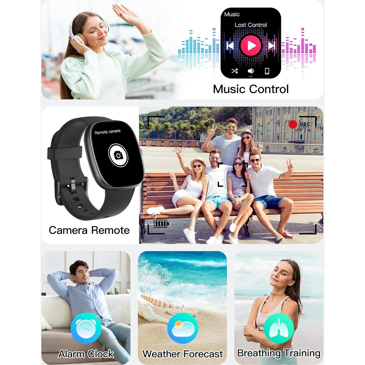 Reloj Inteligente SHANG WING 1.85" Fitness Negro