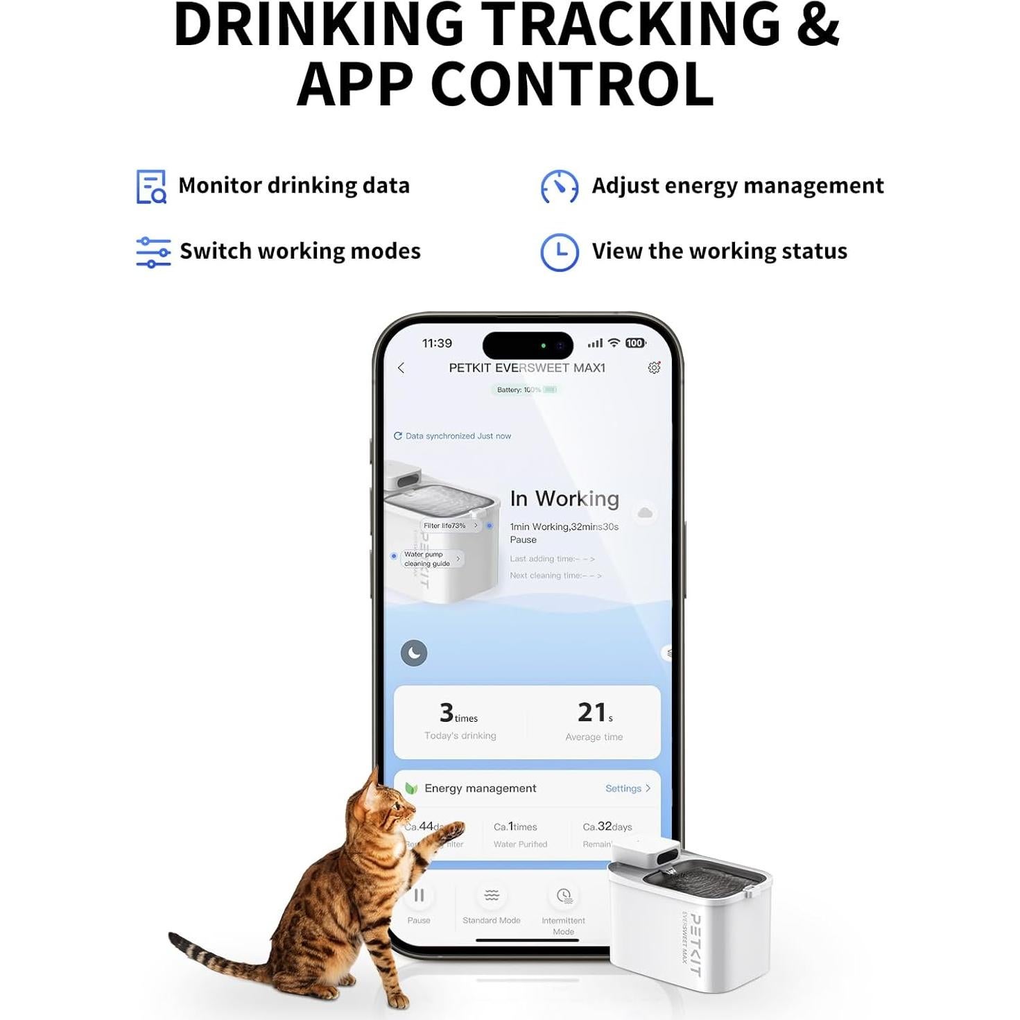 Fuente de Agua Inalámbrica PETKIT EVERSWEET MAX 3L