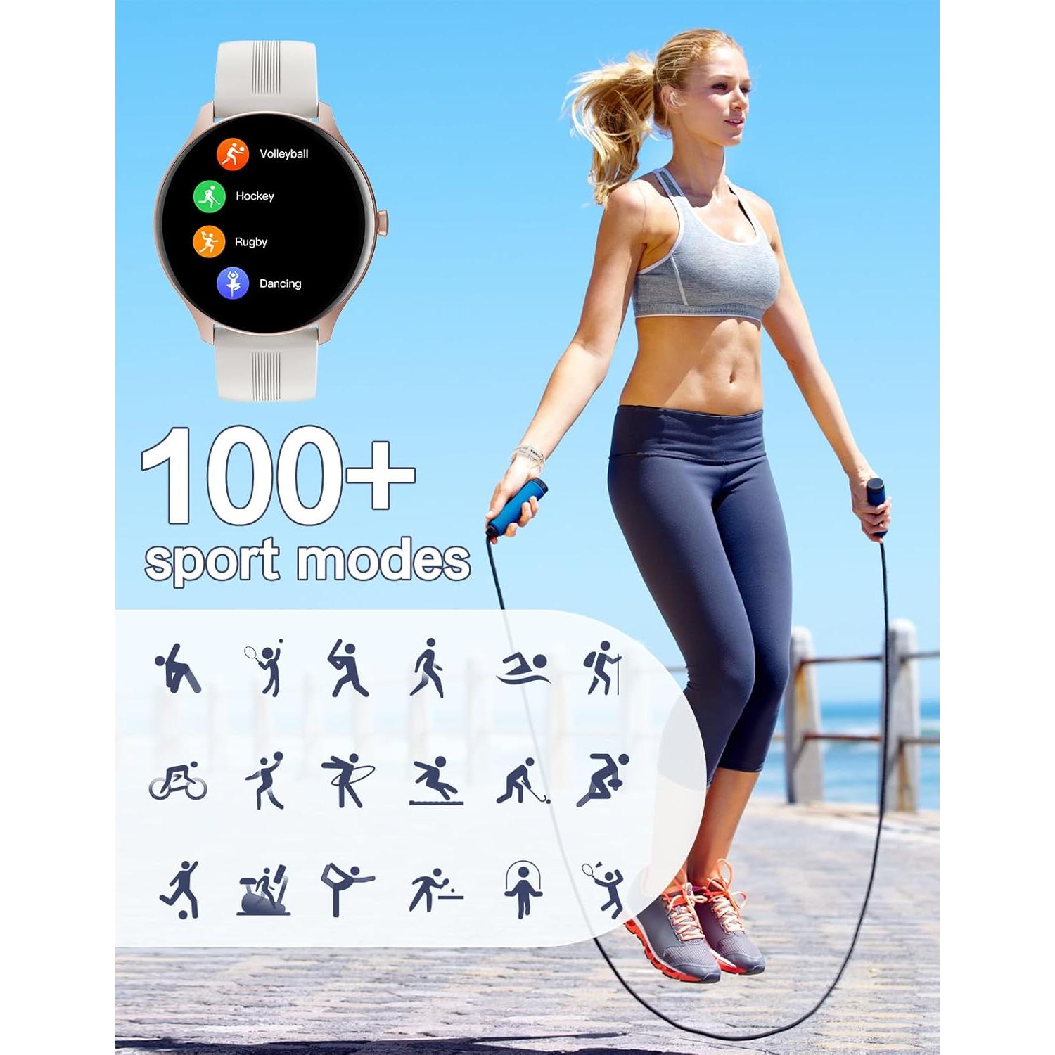 Reloj Inteligente HUAKUA H2 Redondo Fitness y Llamadas