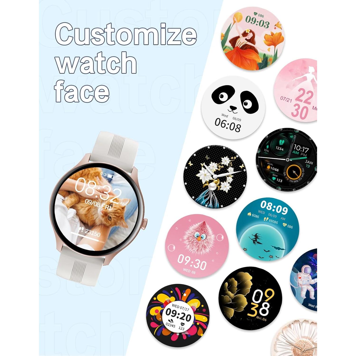 Reloj Inteligente HUAKUA H2 Redondo Fitness y Llamadas