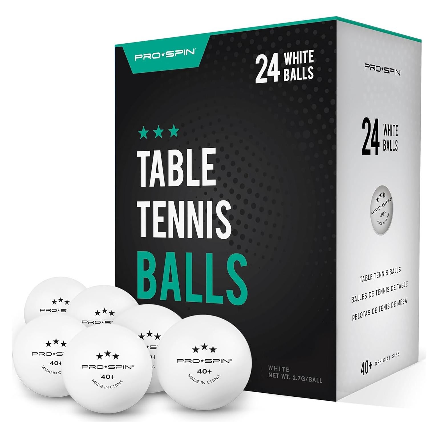 Pelotas de Ping Pong PRO SPIN 3 Estrellas Blancas 40mm