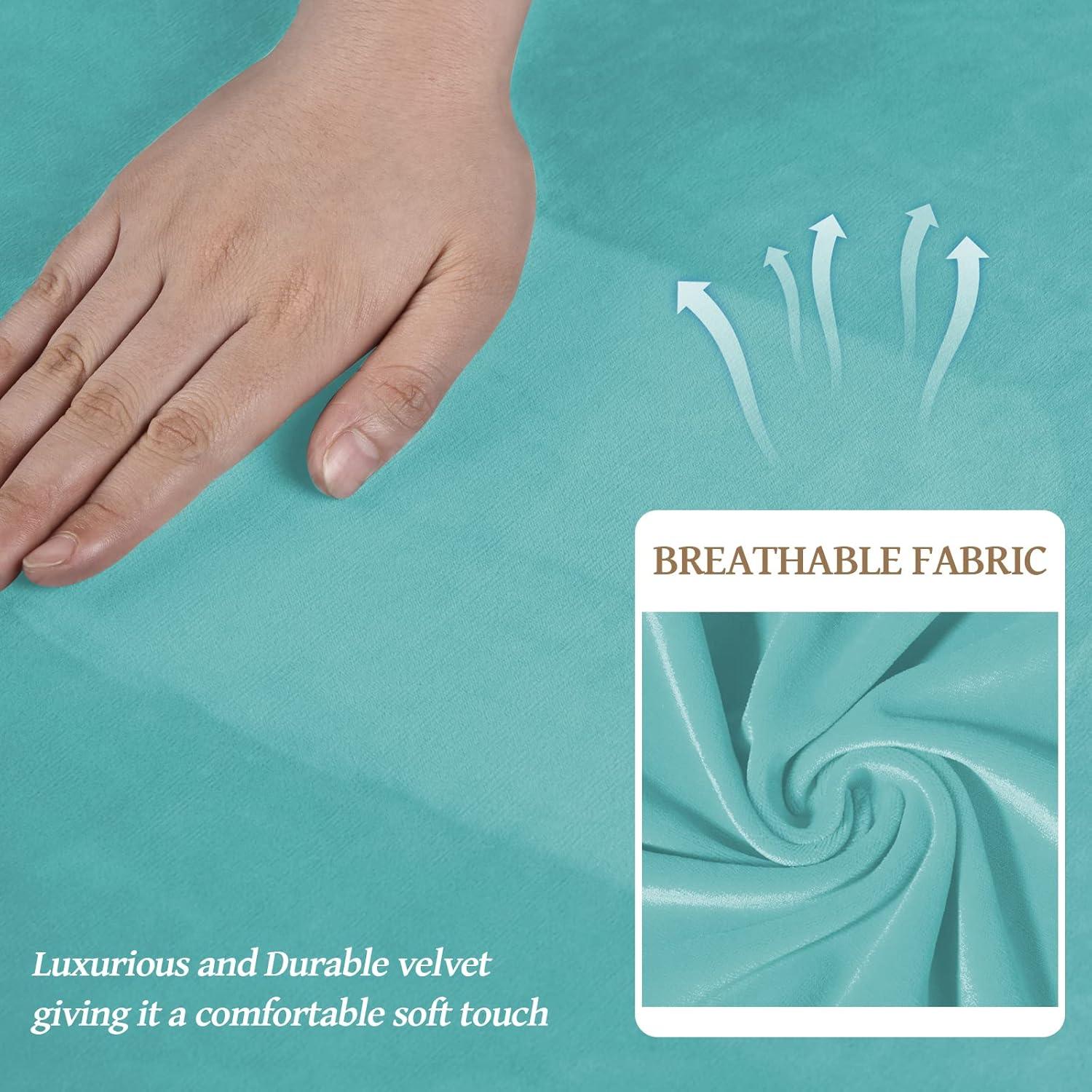 Funda de Sofá WEERRW Terciopelo Aqua 3 Piezas Mediana