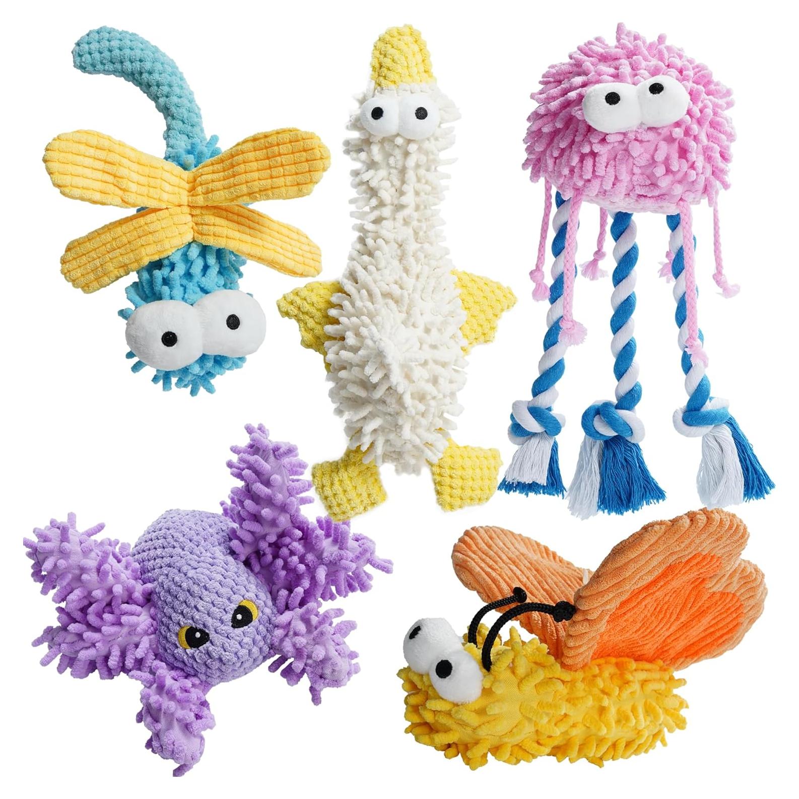 Juguetes para Perros Nocciola Paquete de 5 Suaves y Chirriantes