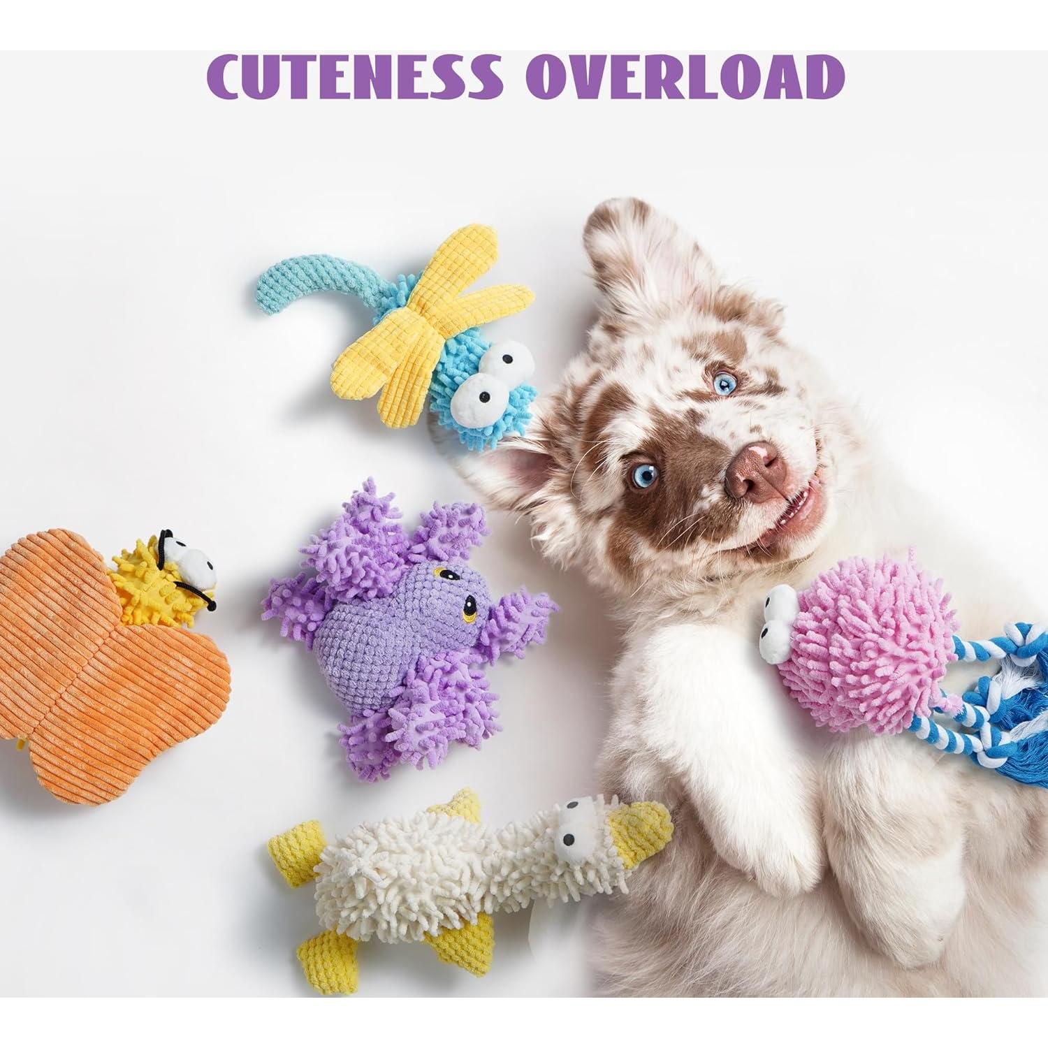 Juguetes para Perros Nocciola Paquete de 5 Suaves y Chirriantes