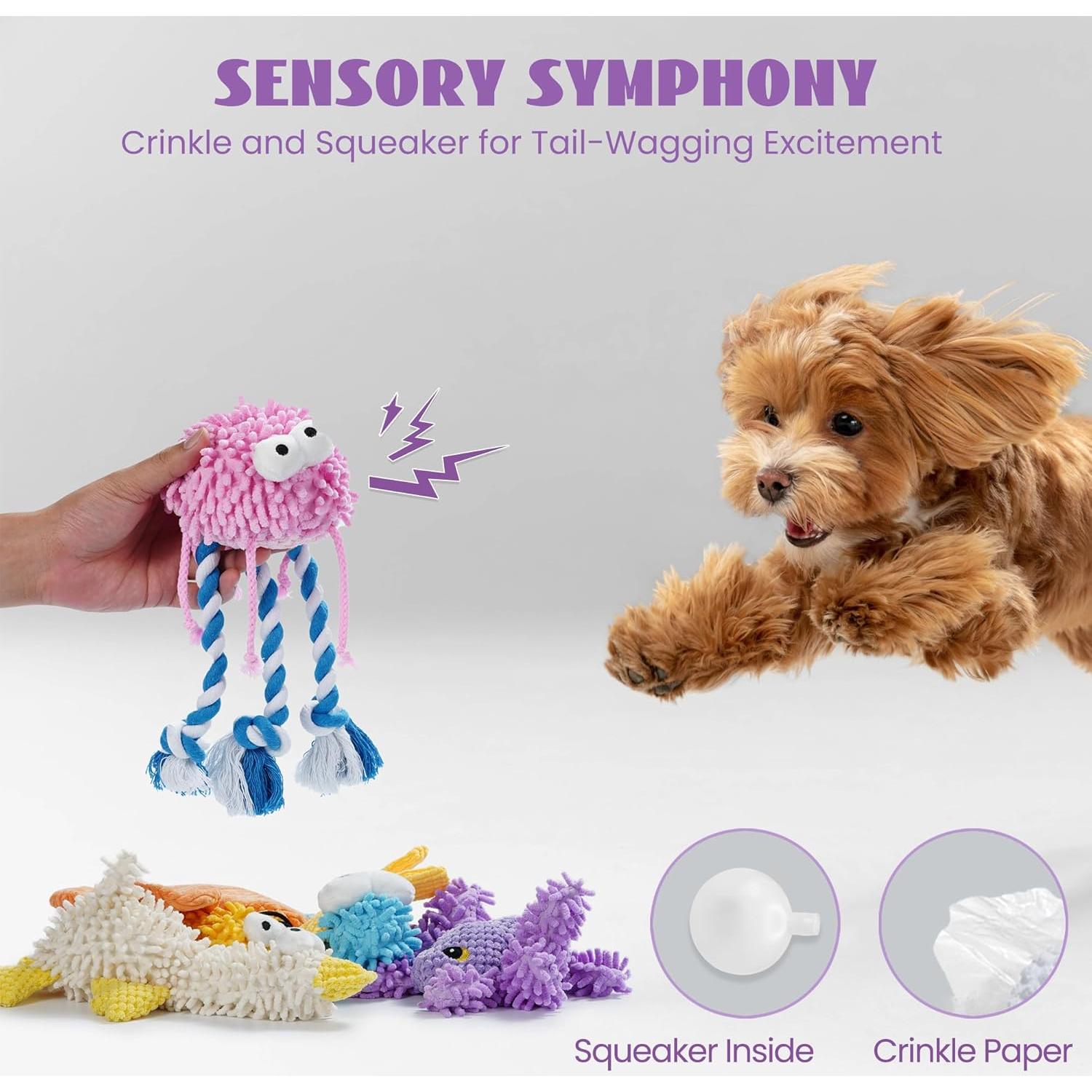 Juguetes para Perros Nocciola Paquete de 5 Suaves y Chirriantes