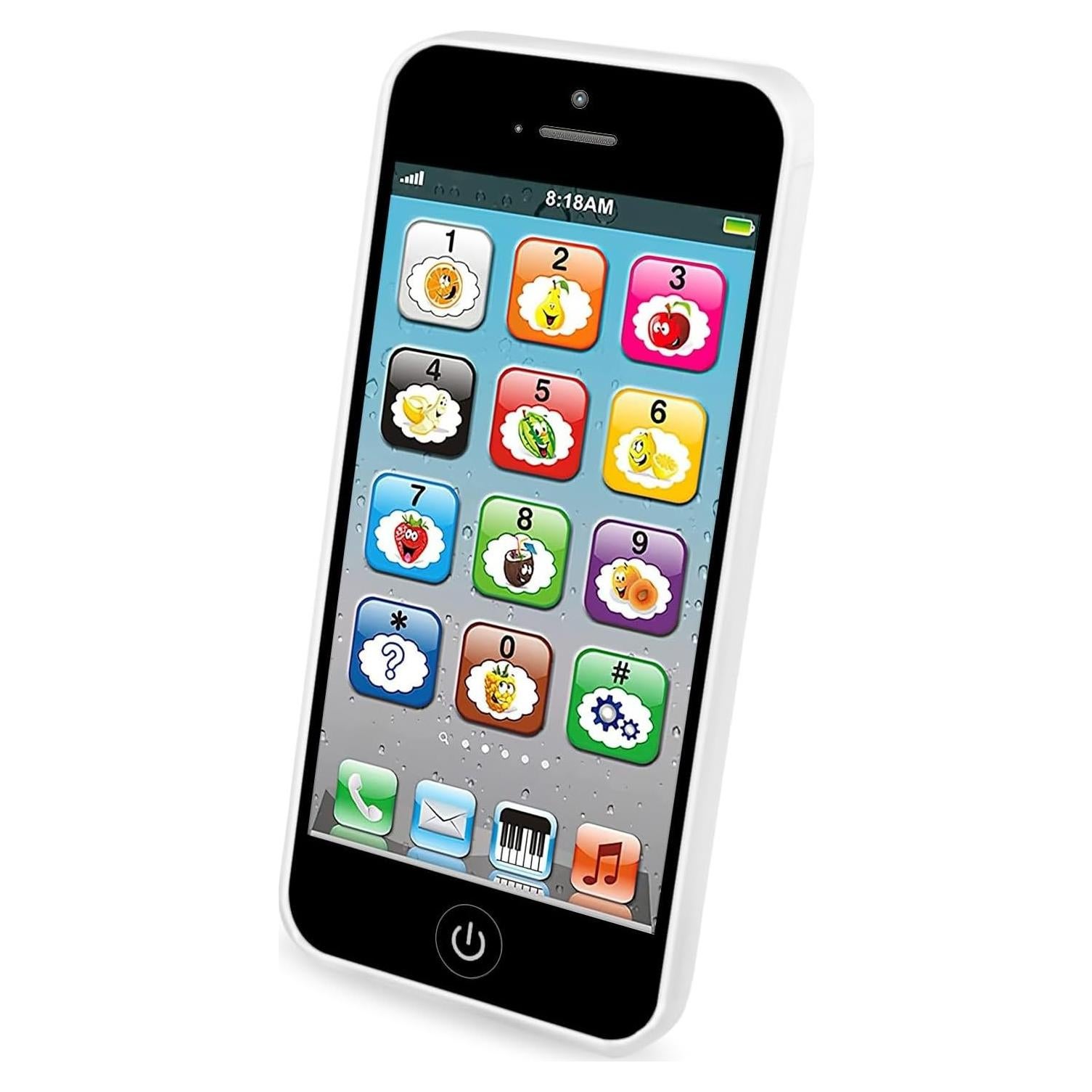 Teléfono Juguete Interactivo Wolmund 8 Funciones LED Negro