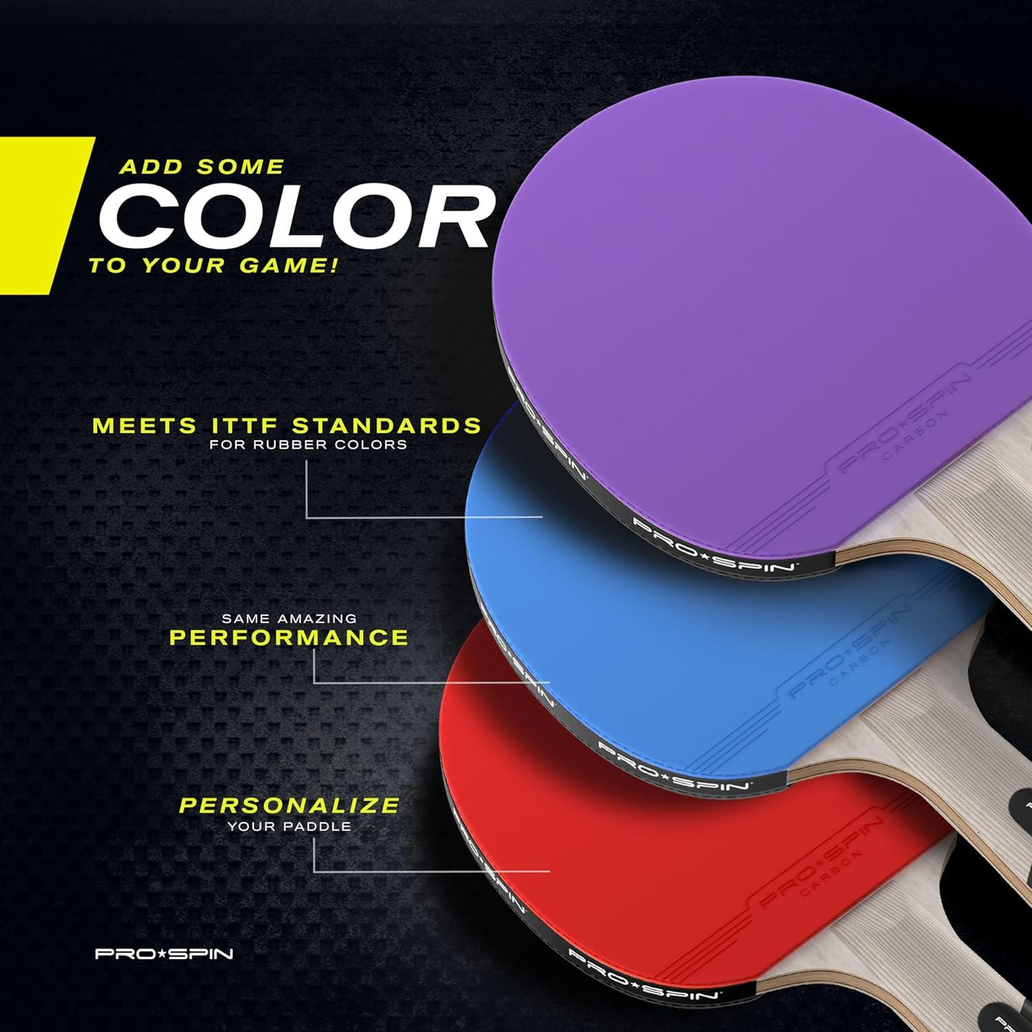 Pala de Ping Pong PRO SPIN Fibra de Carbono 2-Pack Azul/Violeta