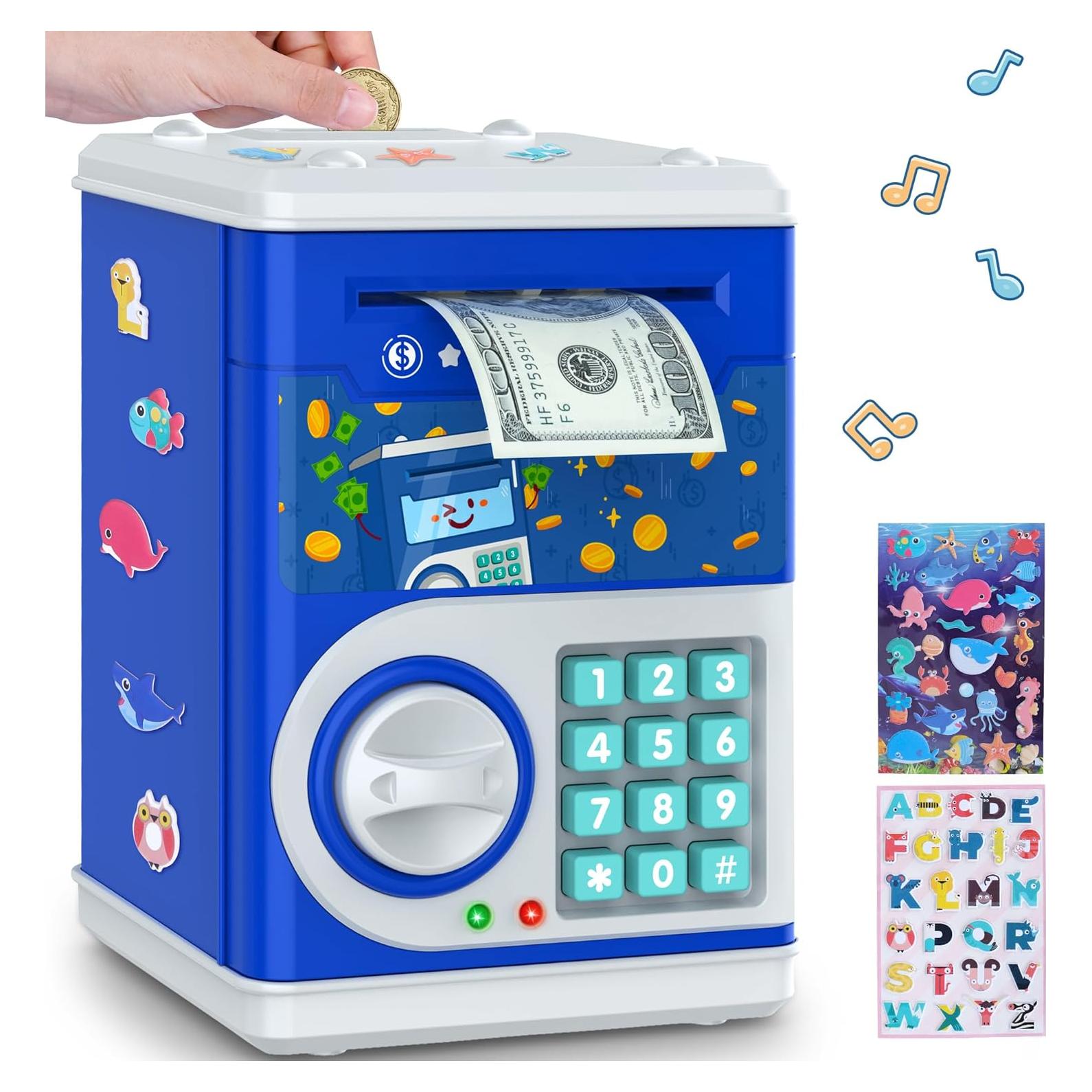 Hucha Electrónica Azul PhilaeEC para Niños con Código de Bloqueo