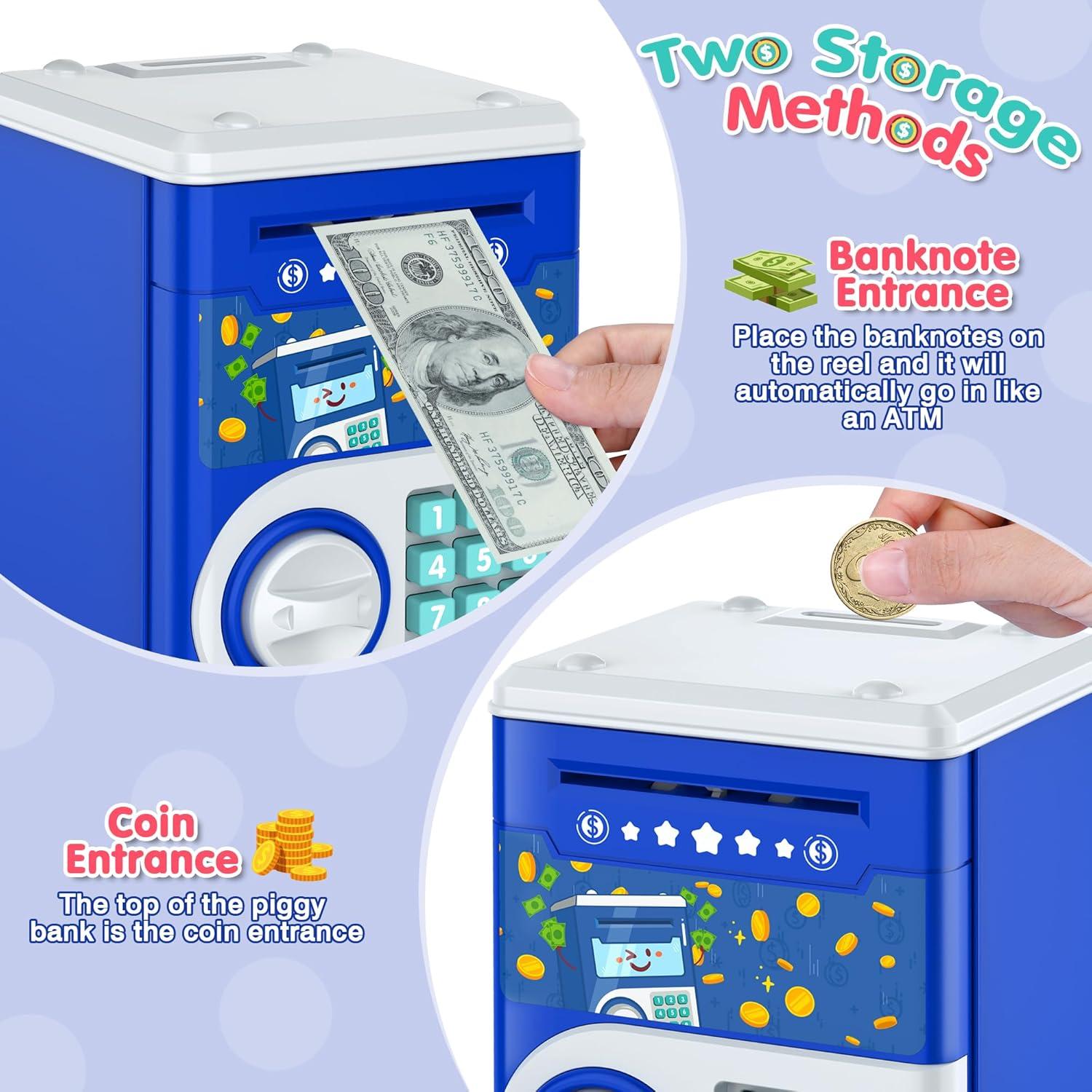 Hucha Electrónica Azul PhilaeEC para Niños con Código de Bloqueo