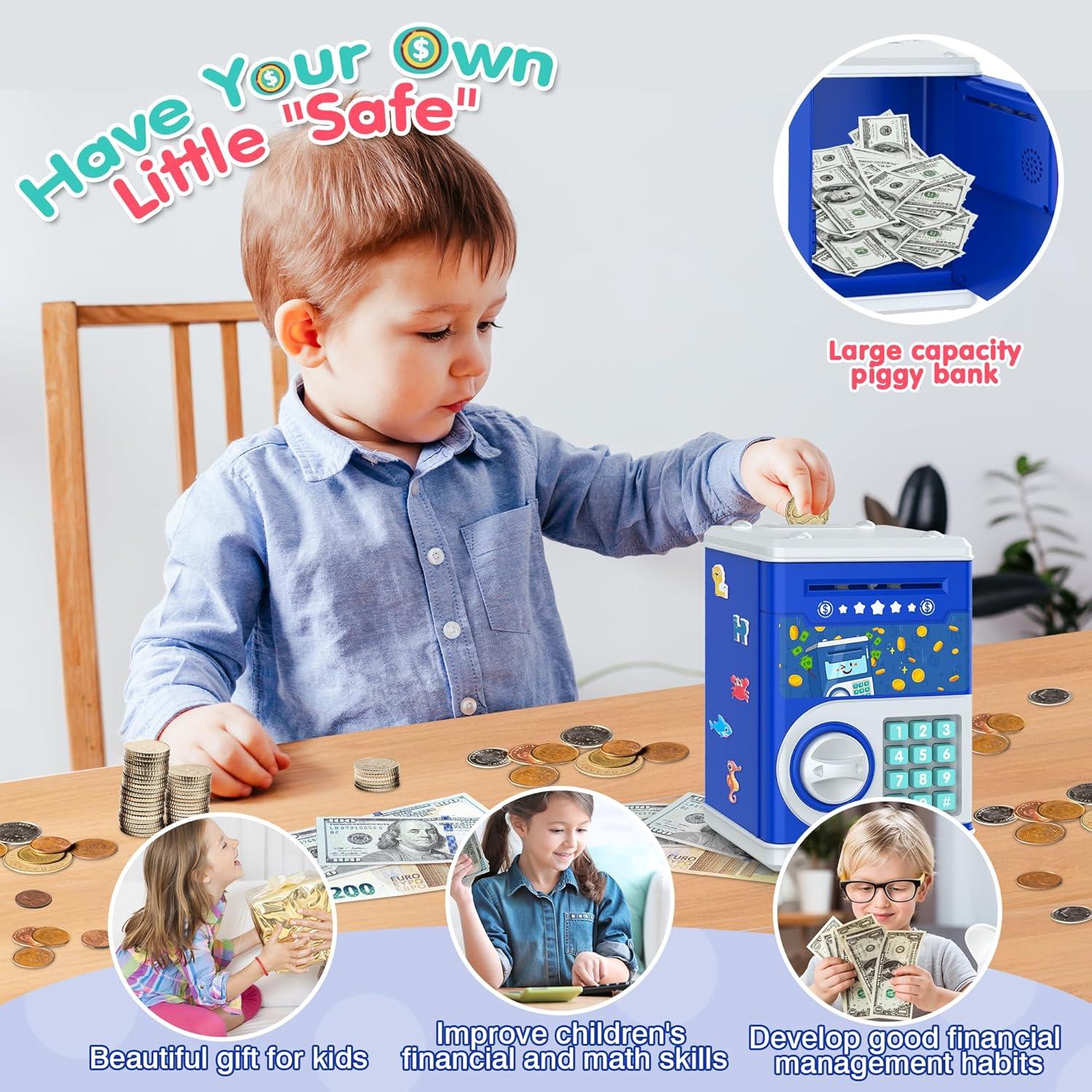 Hucha Electrónica Azul PhilaeEC para Niños con Código de Bloqueo