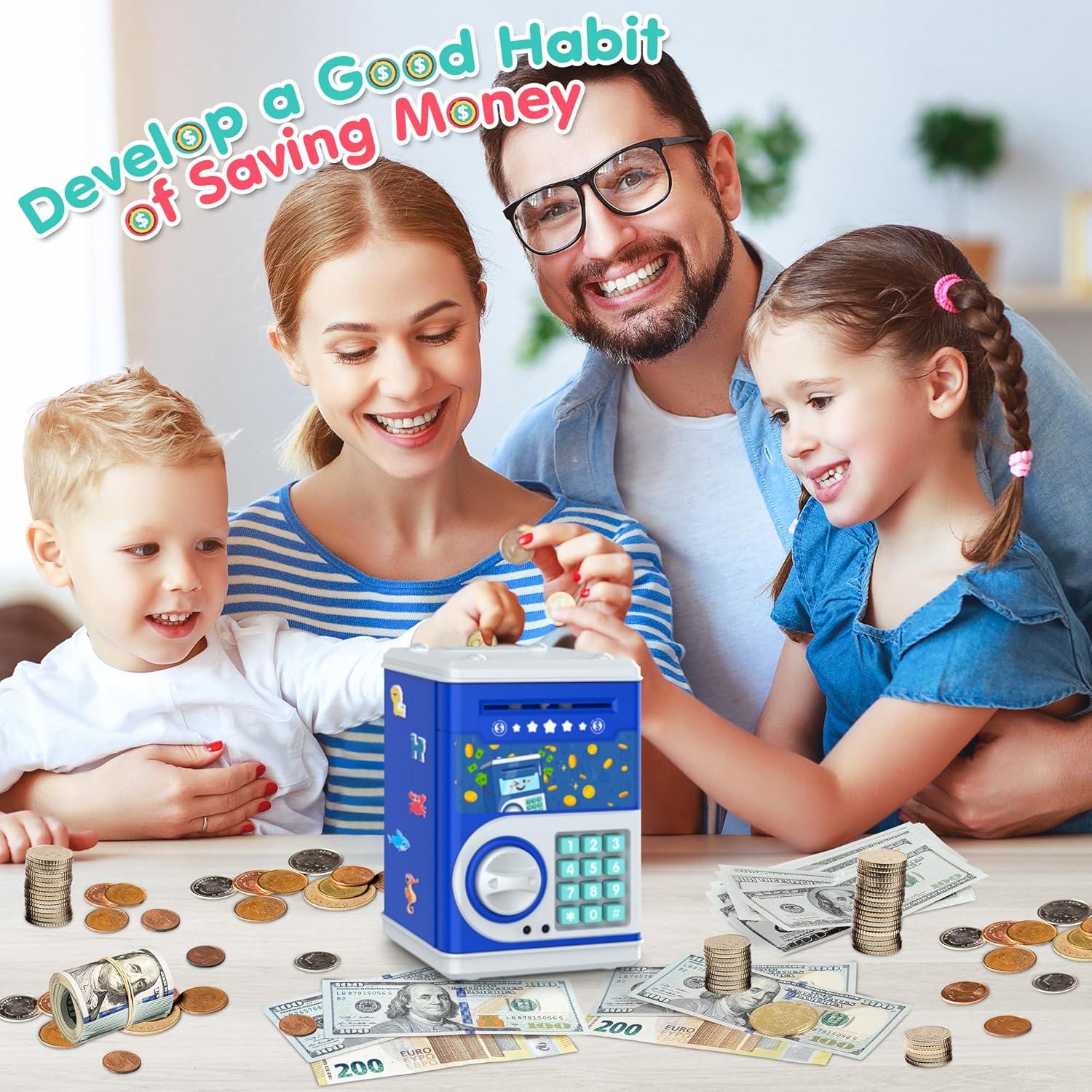 Hucha Electrónica Azul PhilaeEC para Niños con Código de Bloqueo