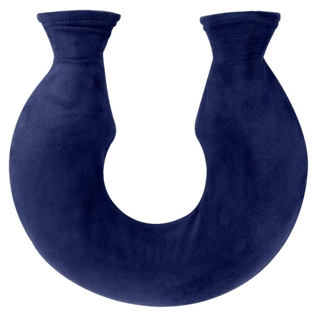 Bolsa de Agua Caliente OLizee 1.6L PVC Ergonomica Cuello U Azul