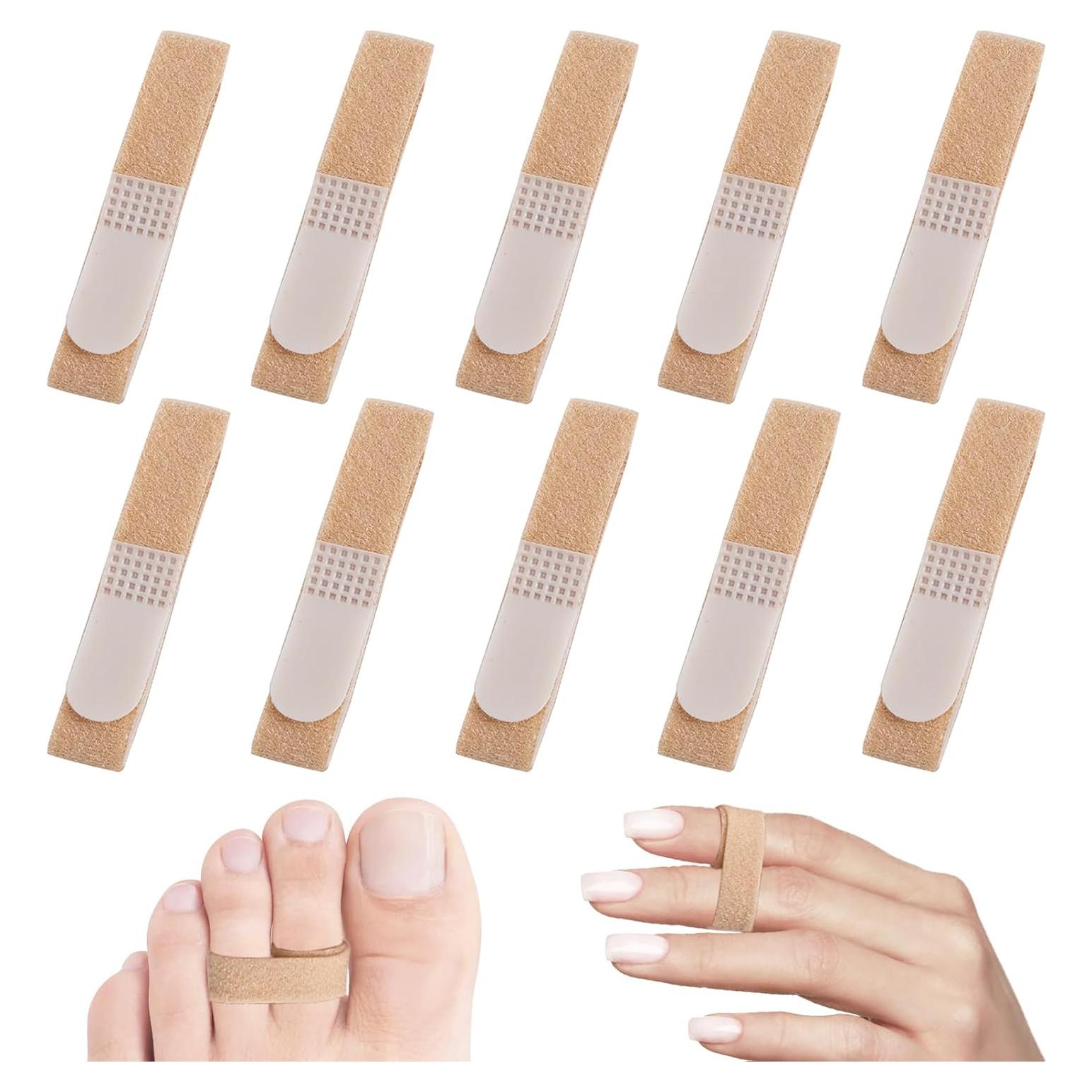 10 Férulas Buddy para Dedos Beige Reutilizables y Lavables