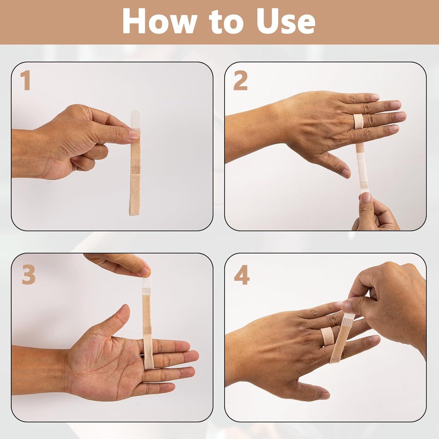 10 Férulas Buddy para Dedos Beige Reutilizables y Lavables