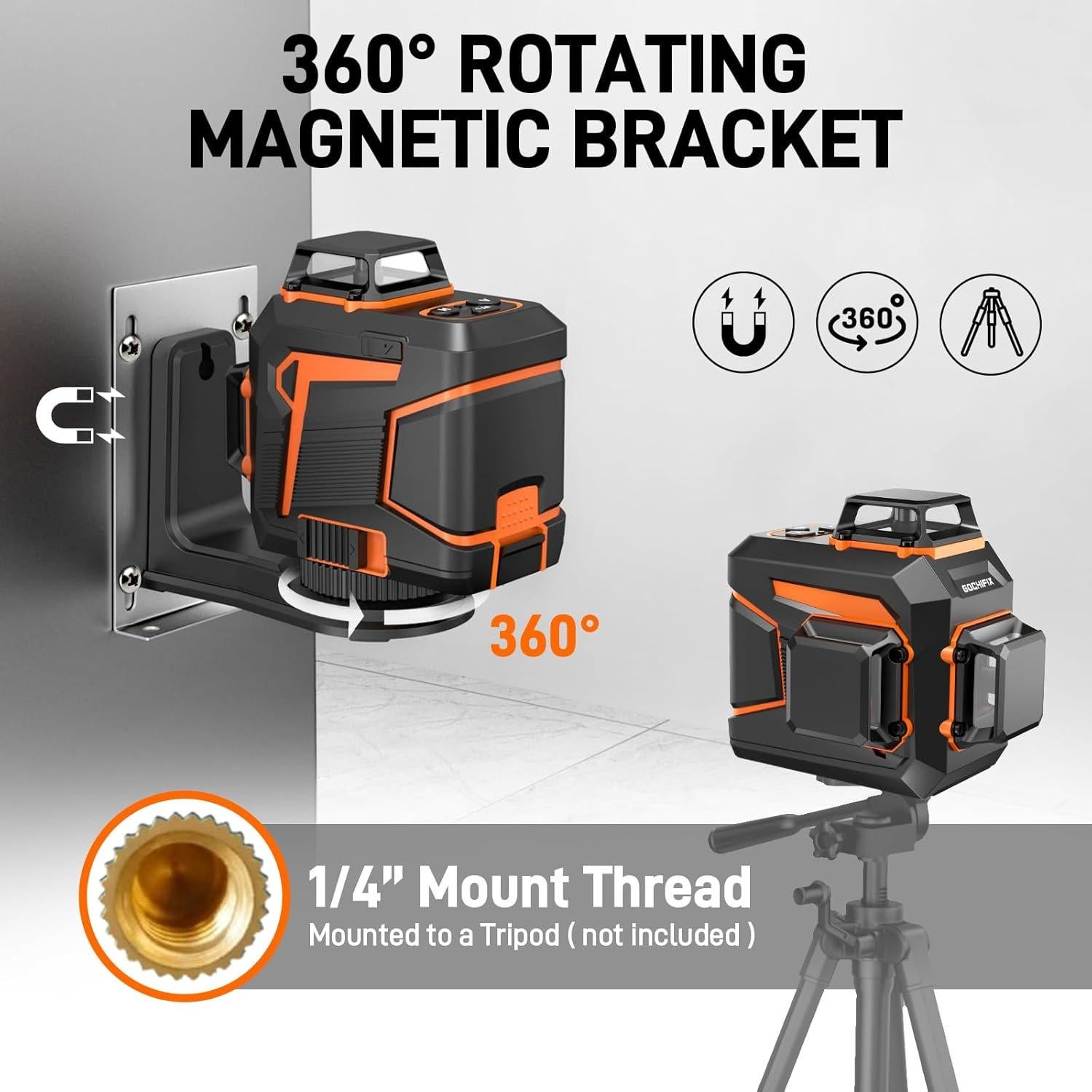 Nivel Láser 3x360 GOCHIFIX Automático Verde 100m Batería
