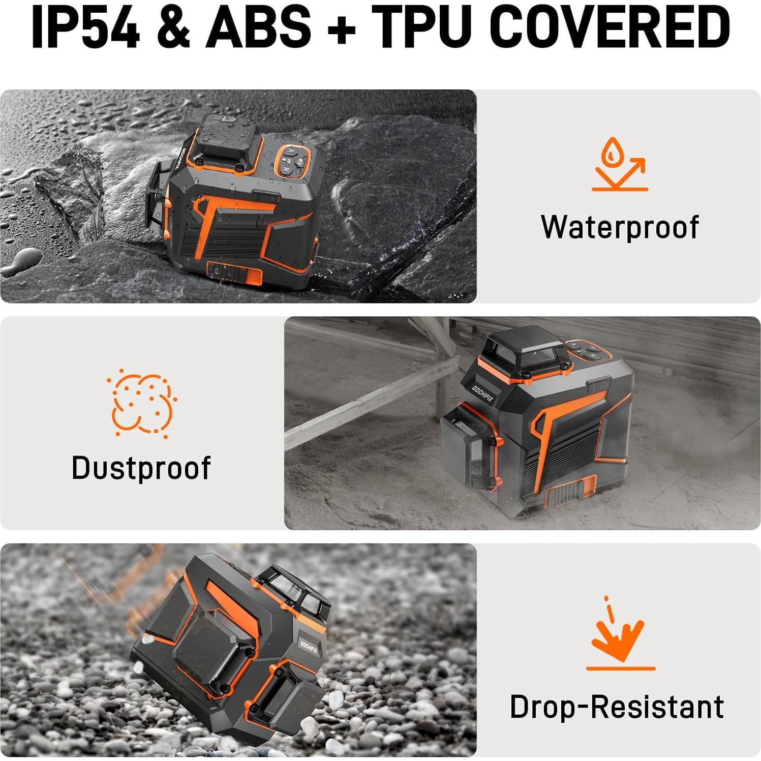 Nivel Láser 3x360 GOCHIFIX Automático Verde 100m Batería