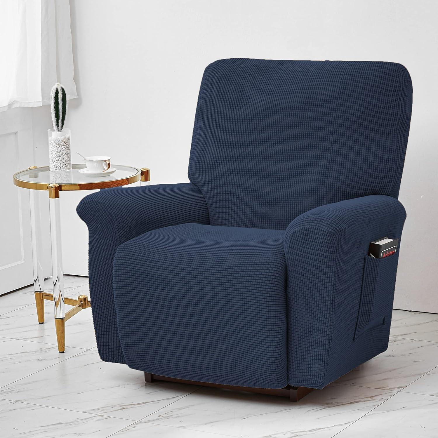 Funda Sillón Reclinable CONRUSER Marino 4 Piezas Antideslizante