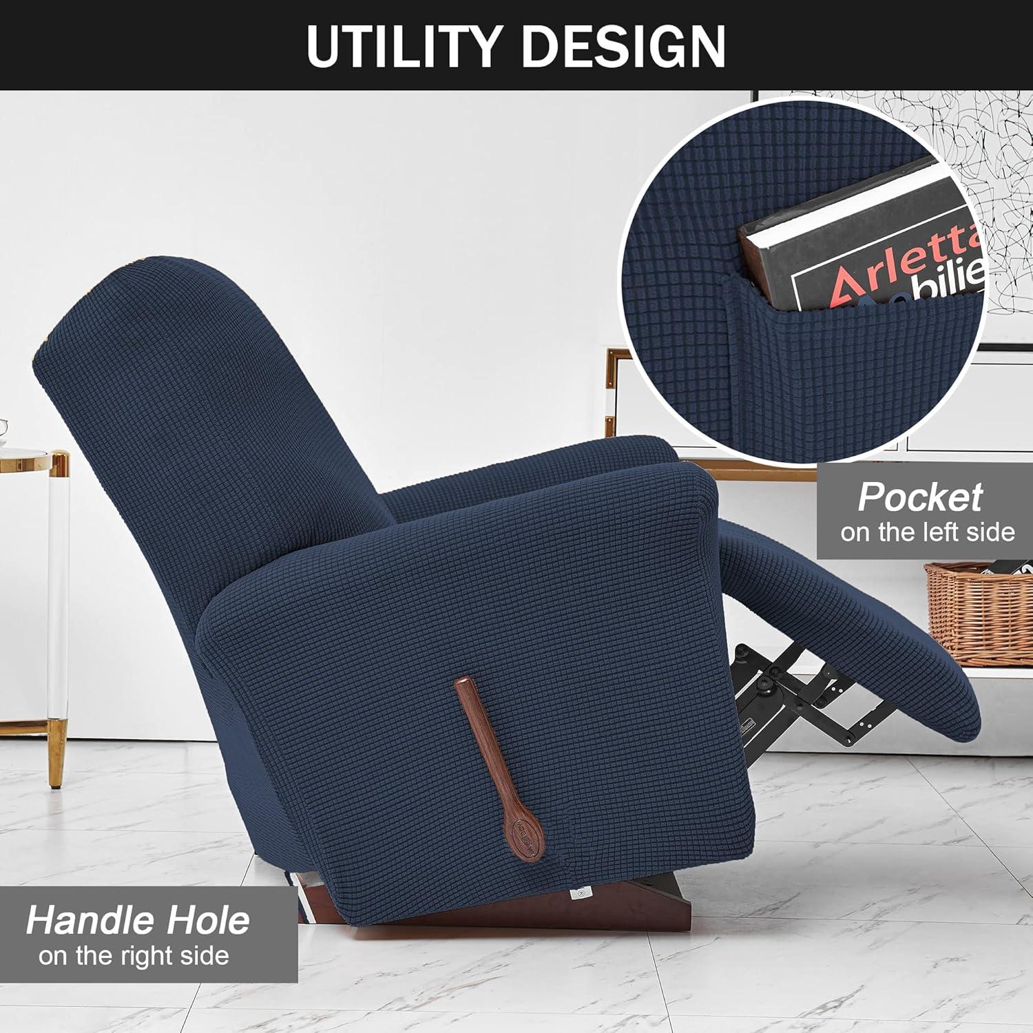 Funda Sillón Reclinable CONRUSER Marino 4 Piezas Antideslizante