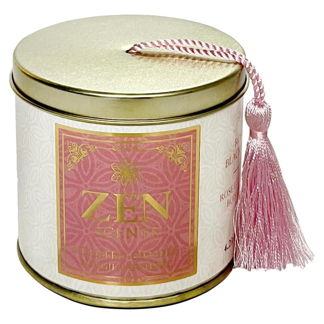Juego de Velas Aromáticas de Soja Relaxus - 6 Piezas, Rosa y Oudh Negro
