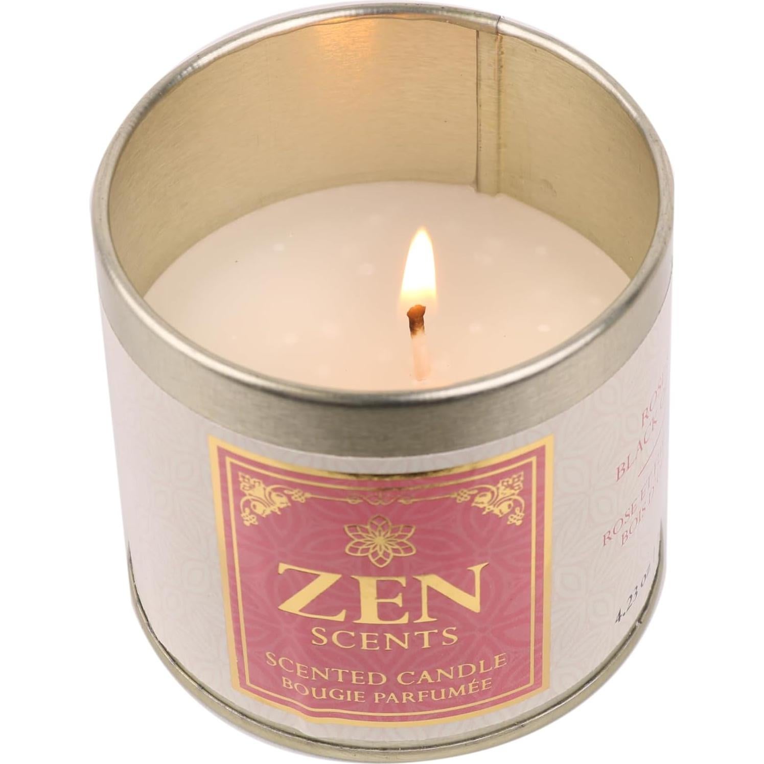 Juego de Velas Aromáticas de Soja Relaxus - 6 Piezas, Rosa y Oudh Negro