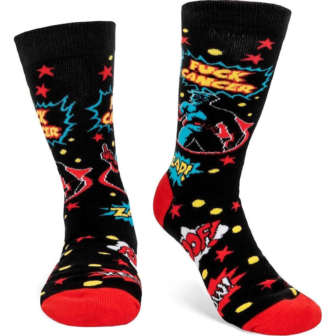 Calcetines Divertidos Lavley Unisex F*ck Cáncer - Talla Única