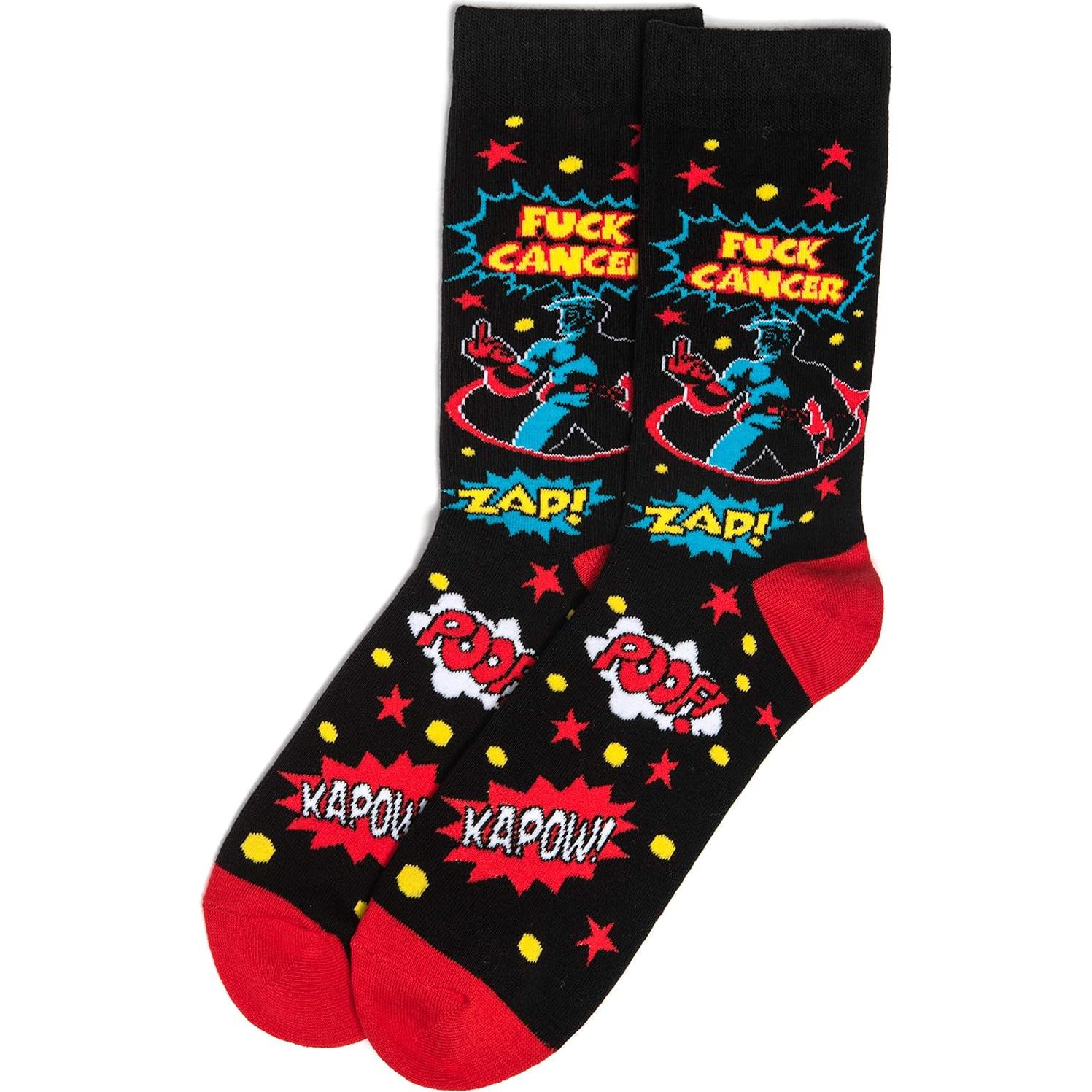 Calcetines Divertidos Lavley Unisex F*ck Cáncer - Talla Única