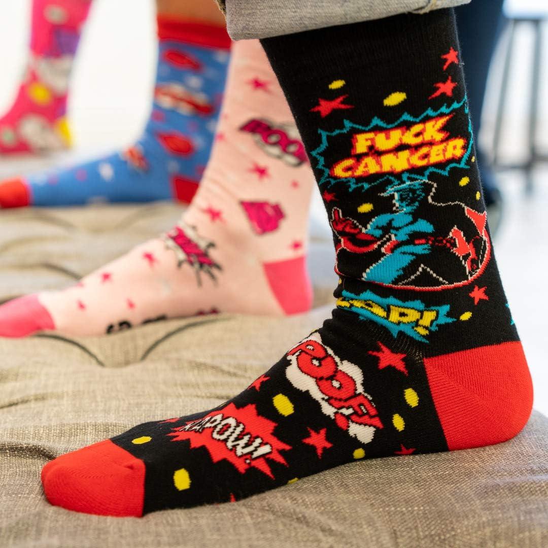 Calcetines Divertidos Lavley Unisex F*ck Cáncer - Talla Única