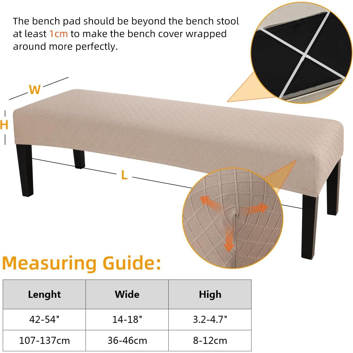 Funda de Banco de Comedor Fuloon Caqui 106-137 cm Lavable